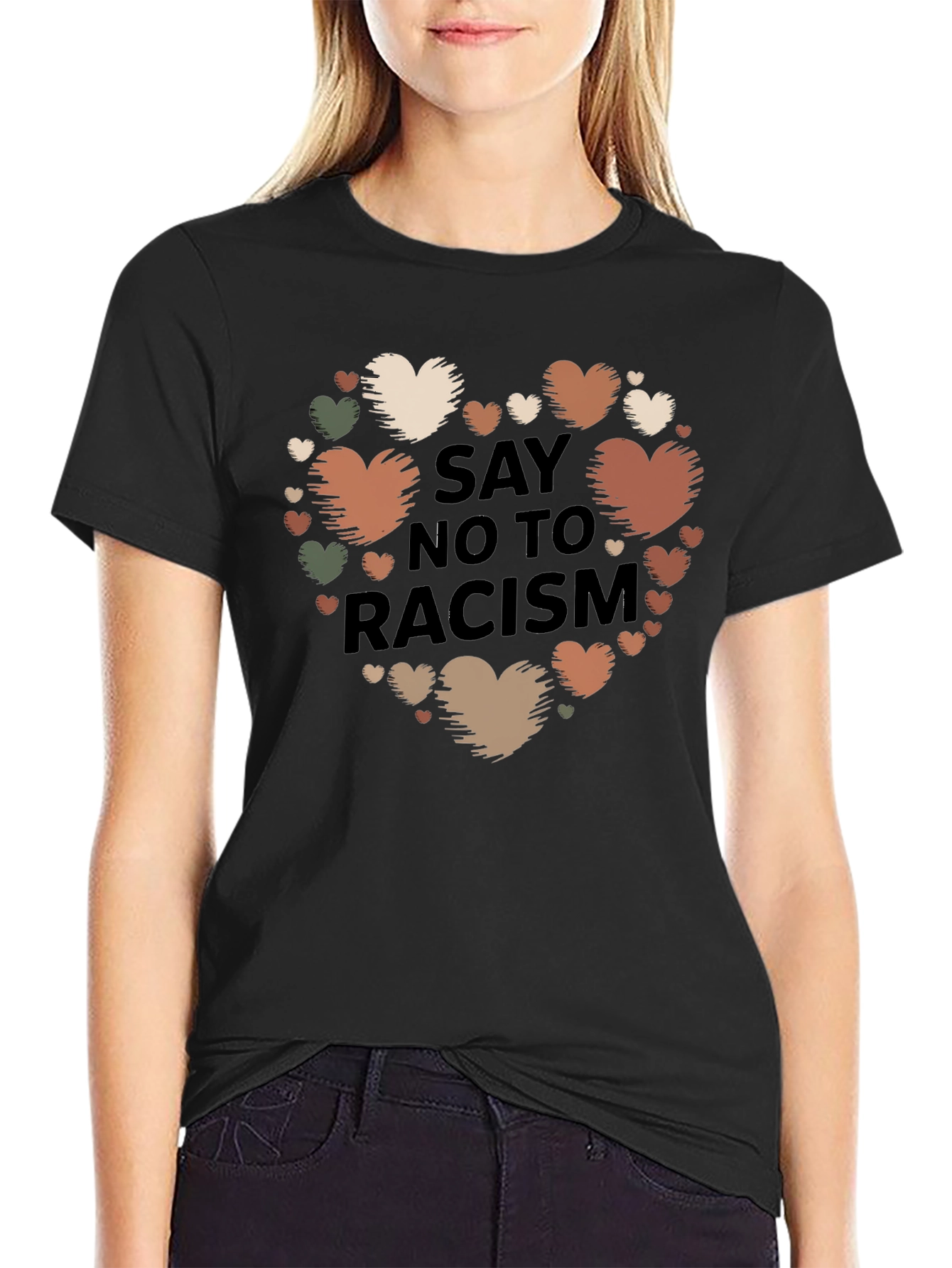 Say No To Racism Heart T-Shirt