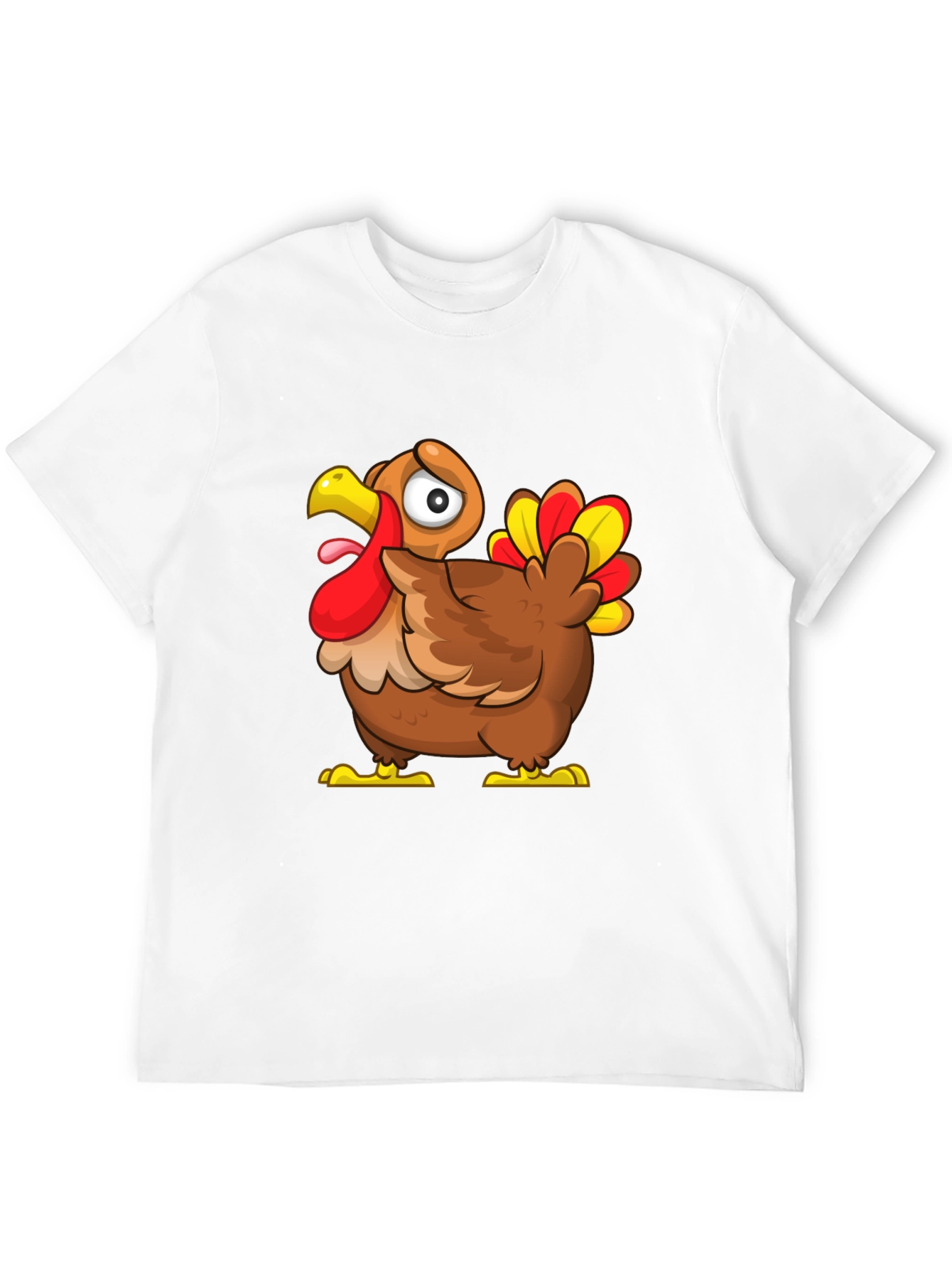 Funny Turkey Cartoon Graphic T-Shirt - Thanksgiving Apparel
