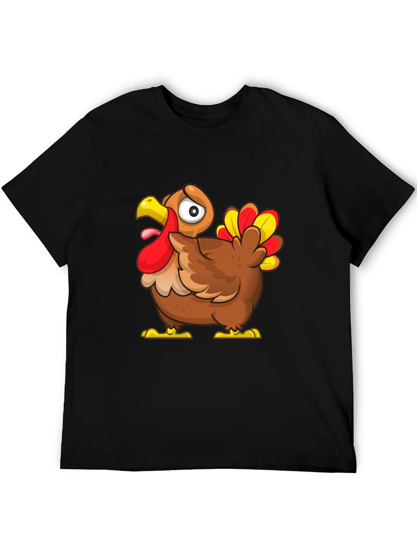 Funny Turkey Cartoon Graphic T-Shirt - Thanksgiving Apparel