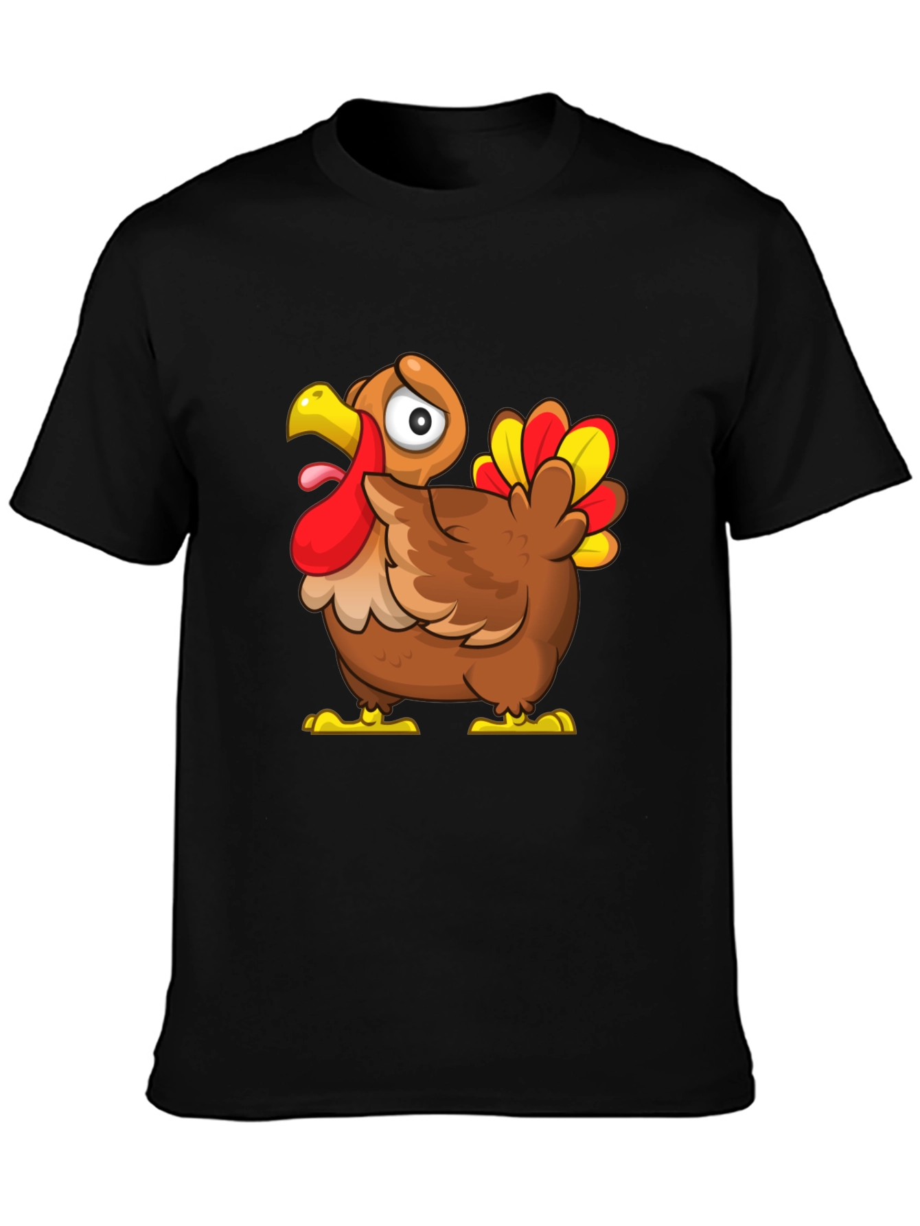 Funny Turkey Cartoon Graphic T-Shirt - Thanksgiving Apparel