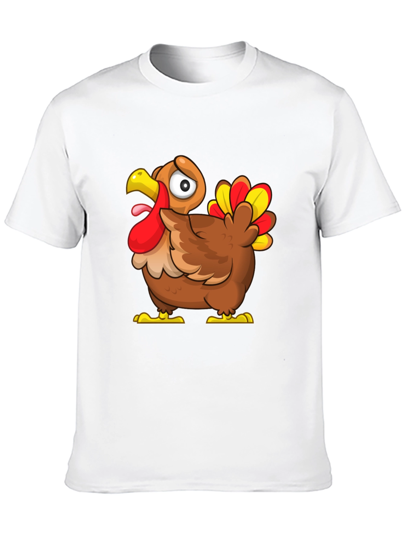 Funny Turkey Cartoon Graphic T-Shirt - Thanksgiving Apparel
