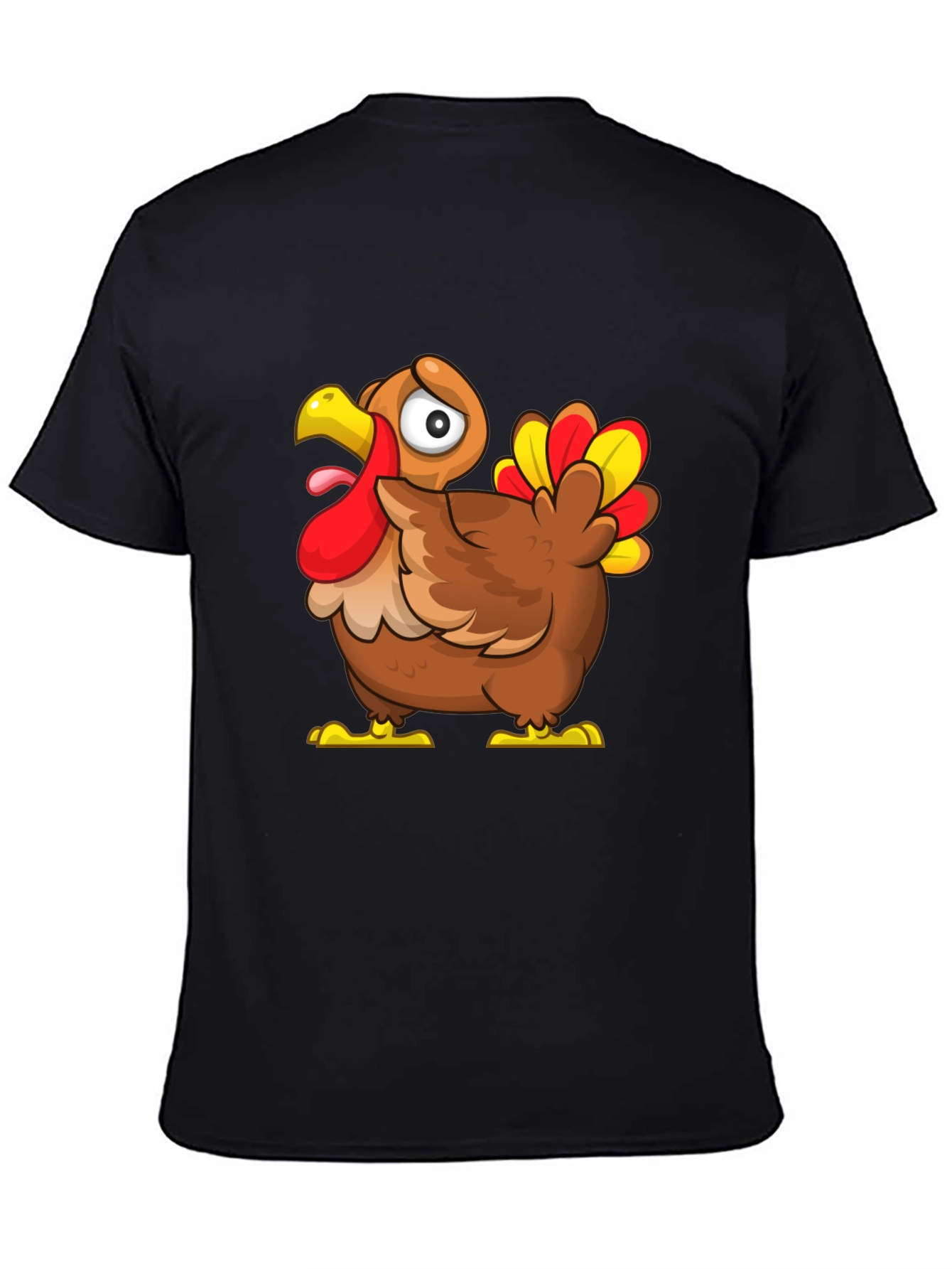 Funny Turkey Cartoon Graphic T-Shirt - Thanksgiving Apparel