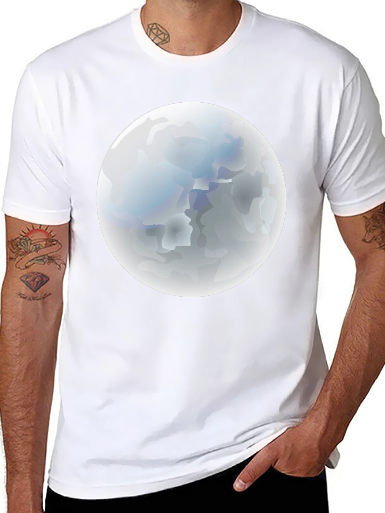Lunar Graphic Tee - Black Cotton Blend
