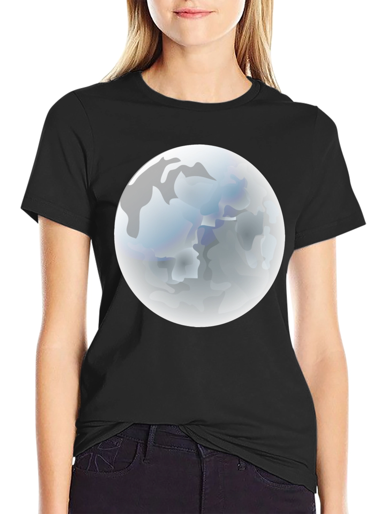 Lunar Graphic Tee - Black Cotton Blend