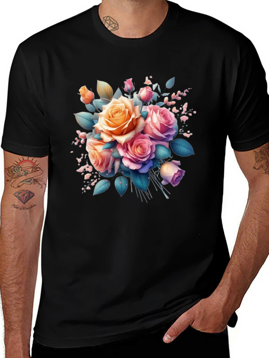Floral Rose Bouquet Graphic T-Shirt
