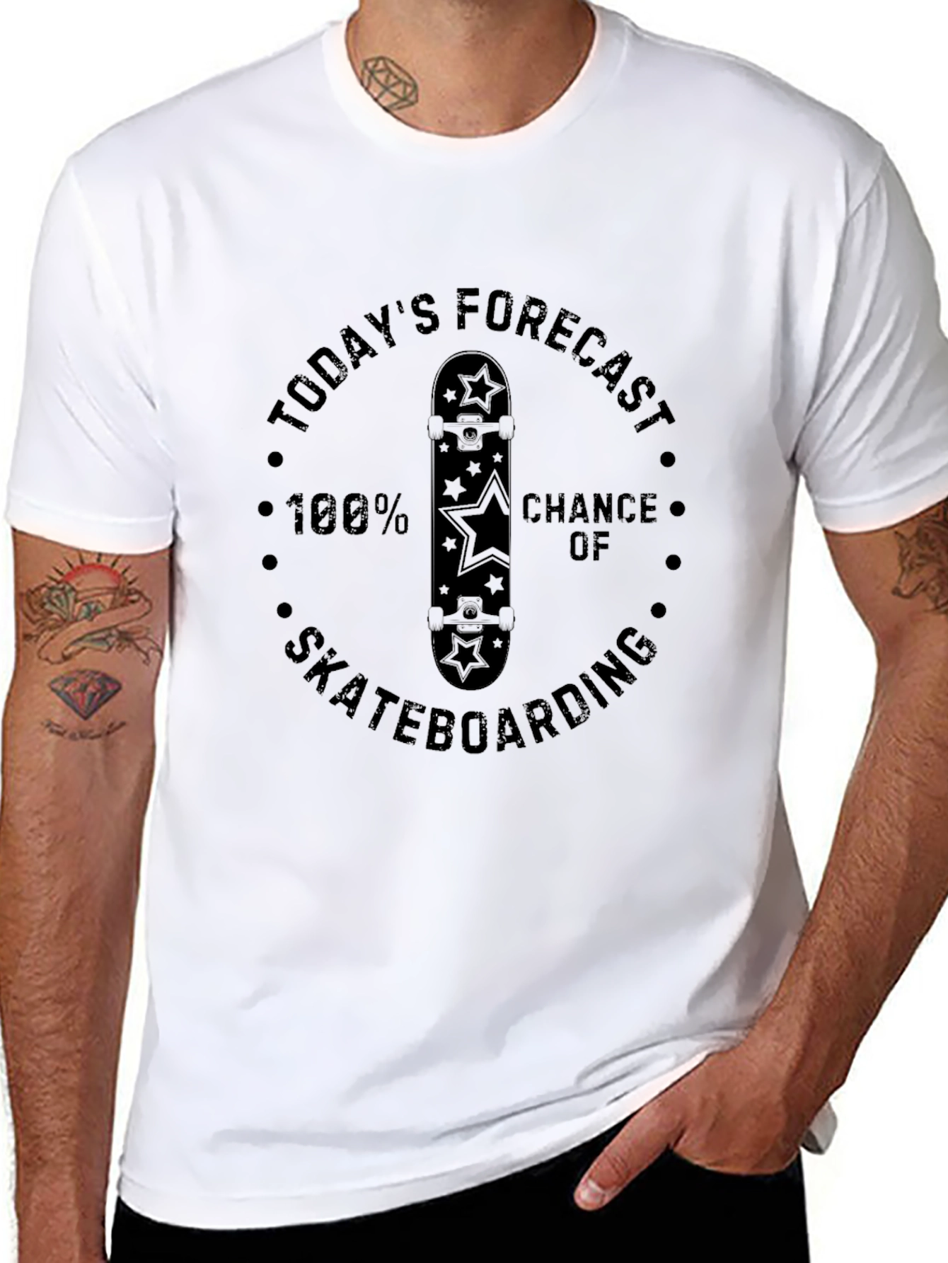 Skateboarding Forecast Tee - Black Graphic T-Shirt