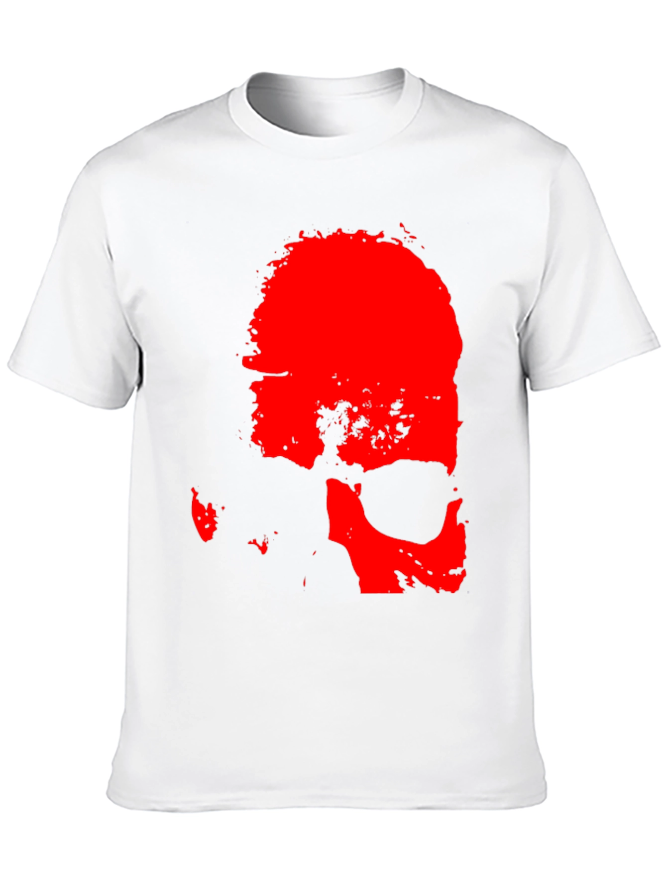 Bold Red Skull Graphic Print Black T-Shirt