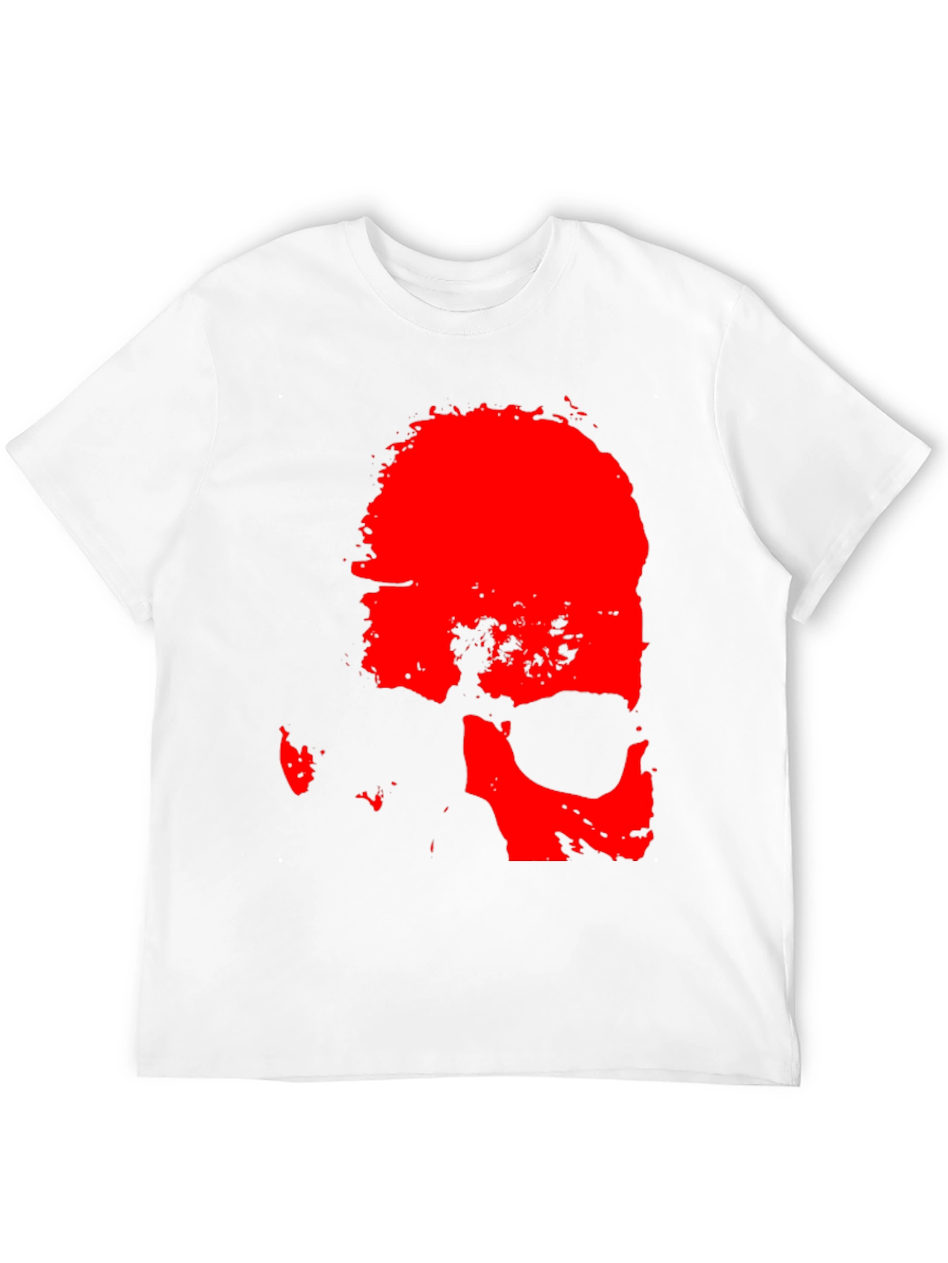 Bold Red Skull Graphic Print Black T-Shirt