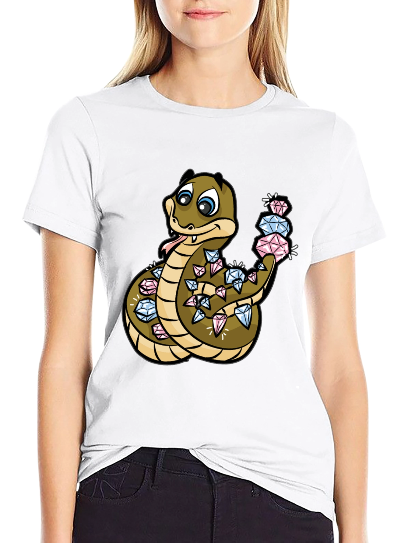 Diamond Snake Graphic Tee - Stylish Comfort