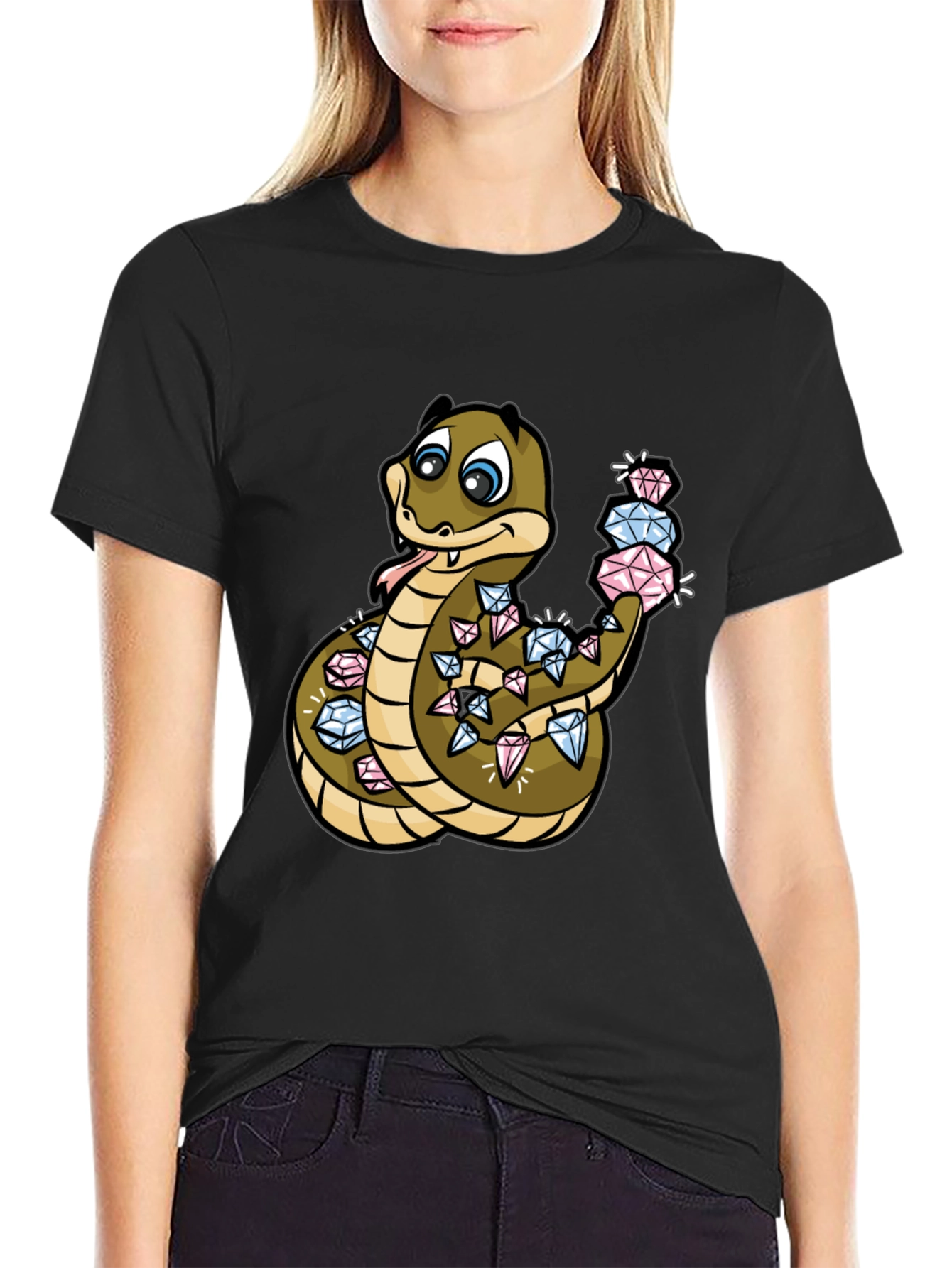 Diamond Snake Graphic Tee - Stylish Comfort