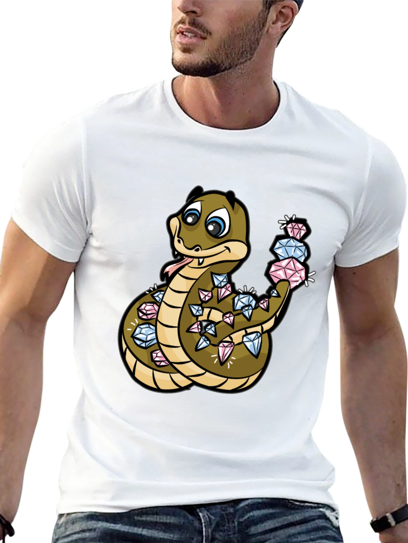 Diamond Snake Graphic Tee - Stylish Comfort