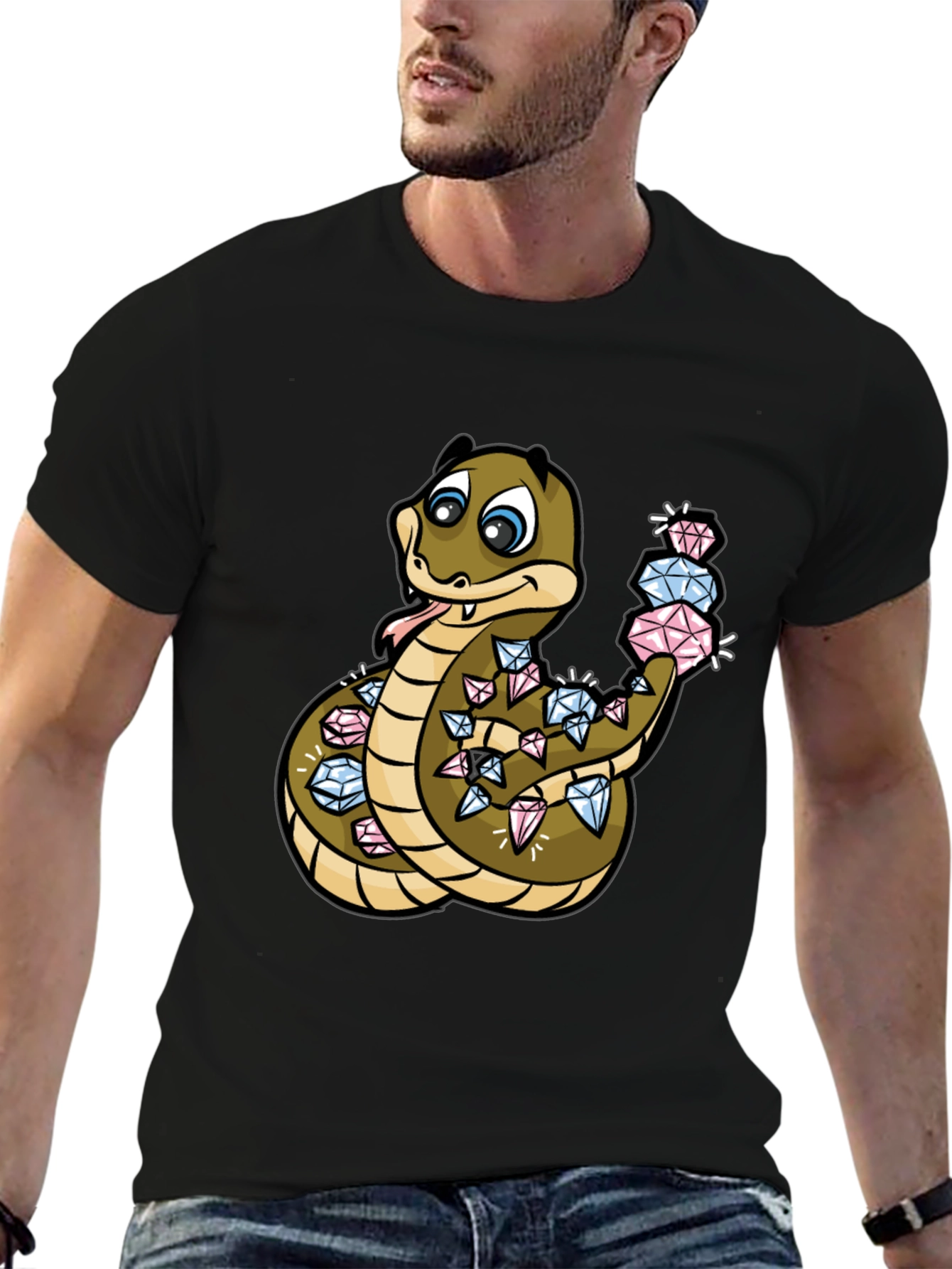 Diamond Snake Graphic Tee - Stylish Comfort
