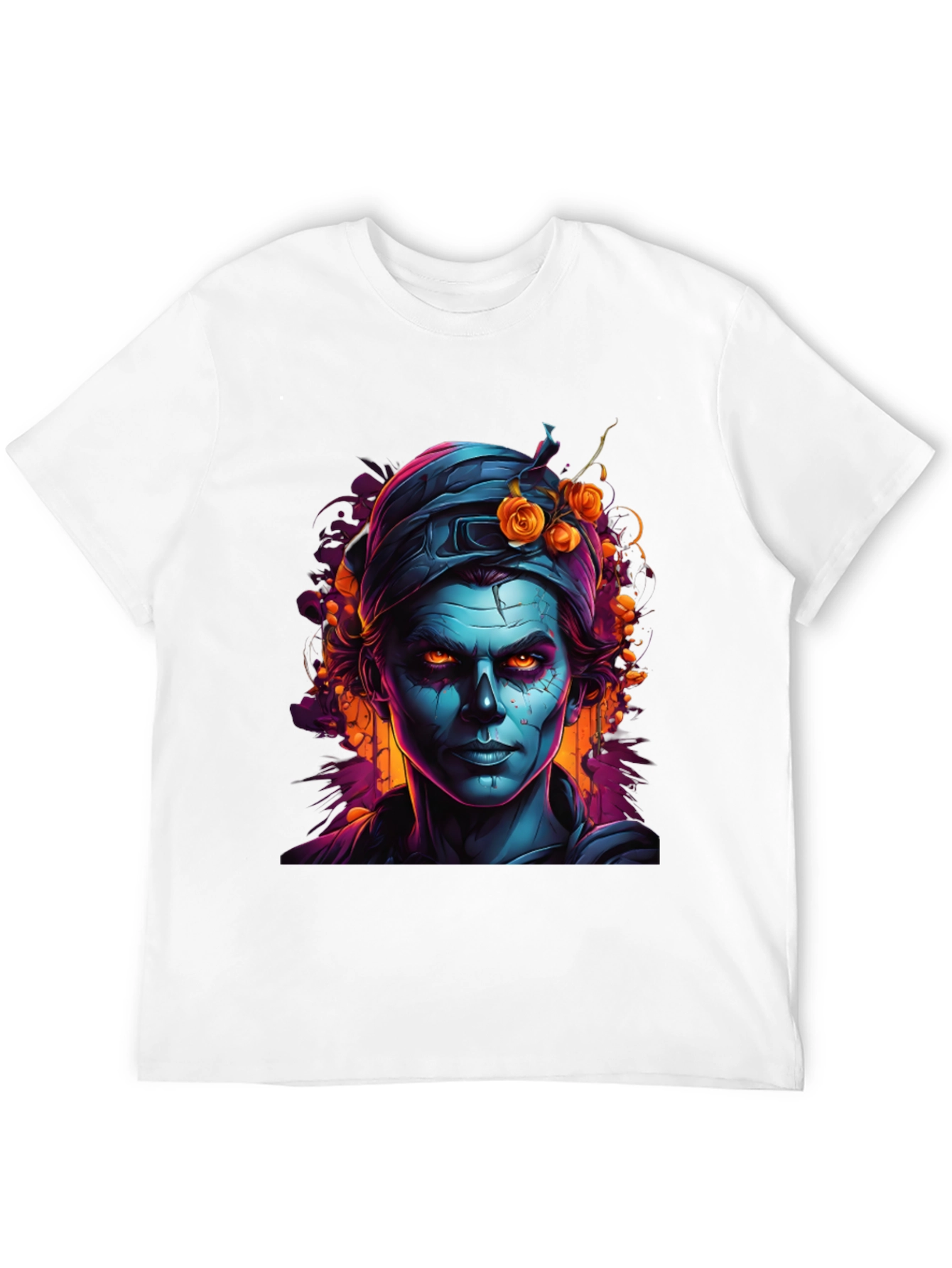 Floral Zombie Graphic T-Shirt - Black