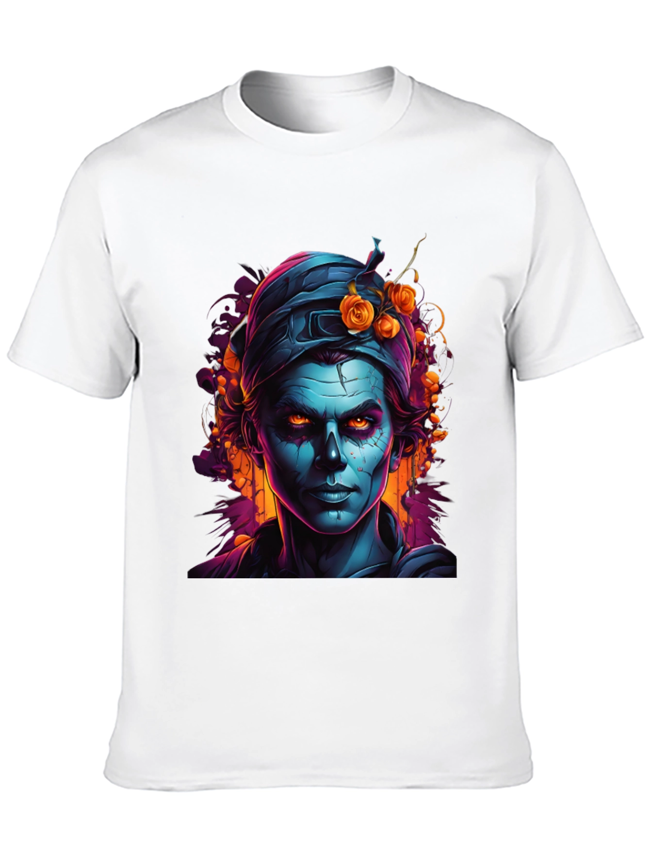 Floral Zombie Graphic T-Shirt - Black