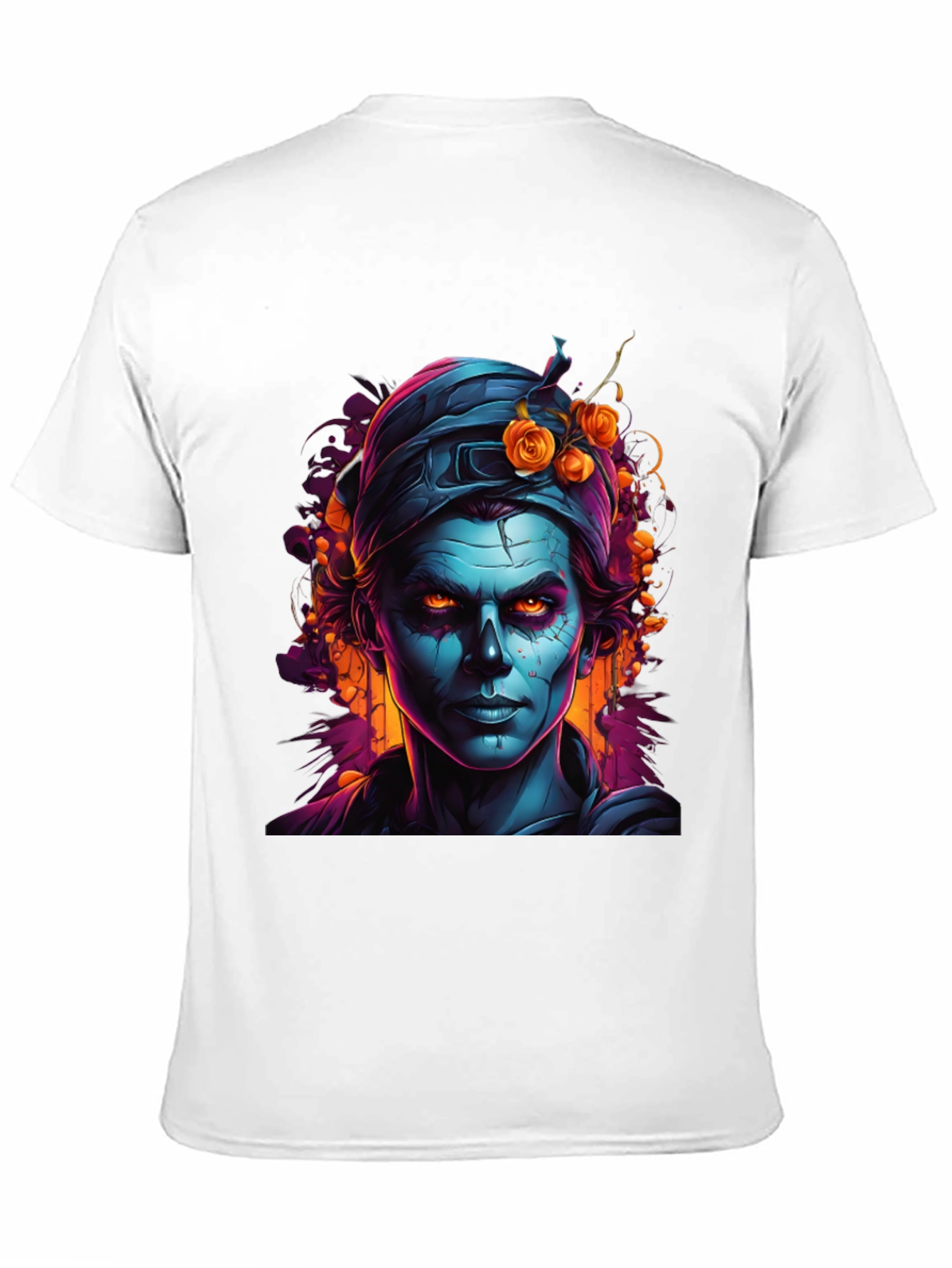 Floral Zombie Graphic T-Shirt - Black