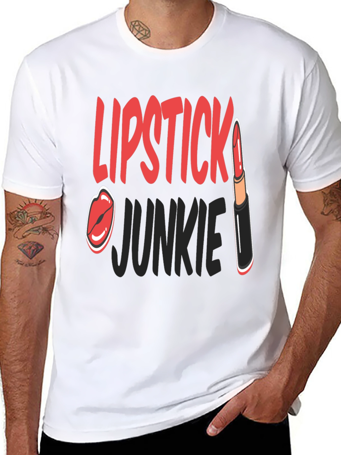 Lipstick Junkie Graphic T-Shirt - Fashion Tee