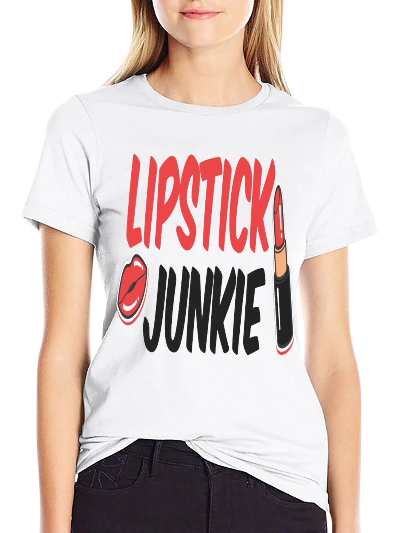 Lipstick Junkie Graphic T-Shirt - Fashion Tee