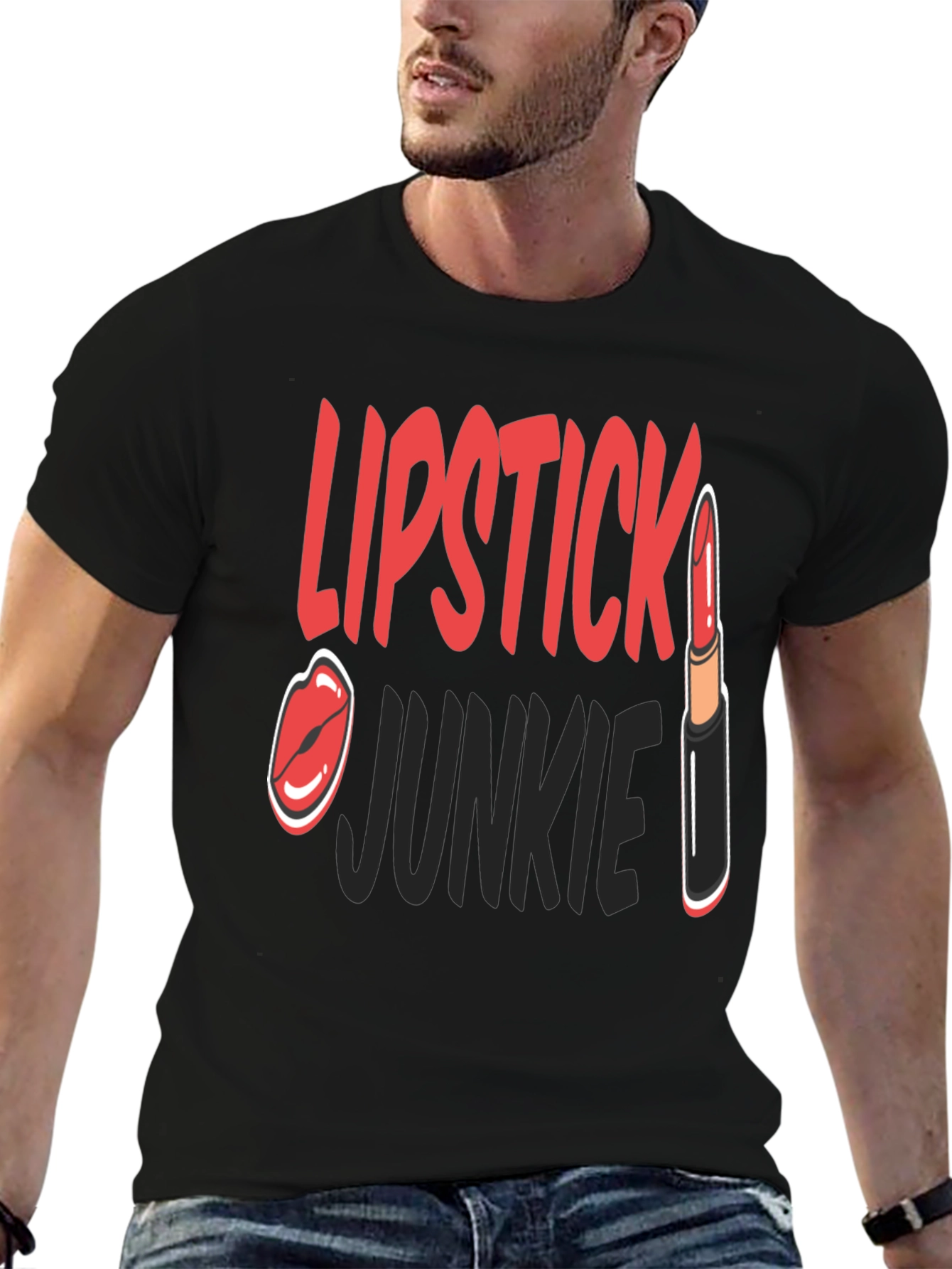 Lipstick Junkie Graphic T-Shirt - Fashion Tee