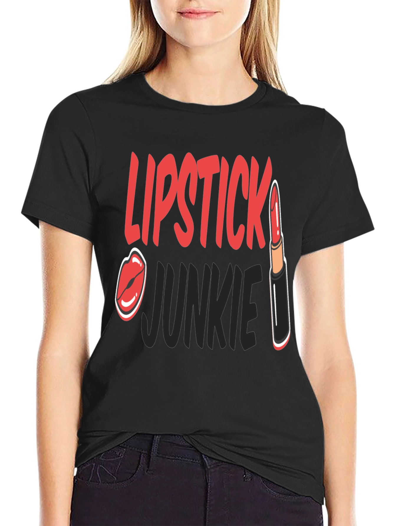 Lipstick Junkie Graphic T-Shirt - Fashion Tee