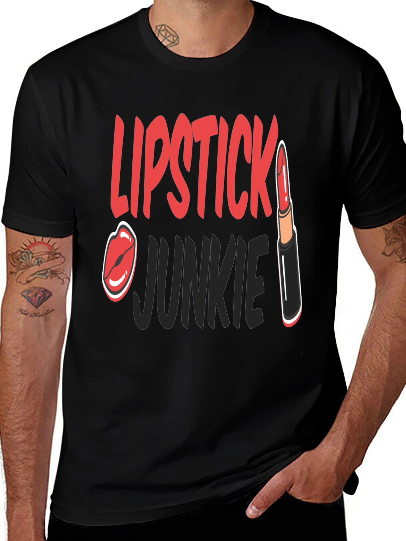 Lipstick Junkie Graphic T-Shirt - Fashion Tee
