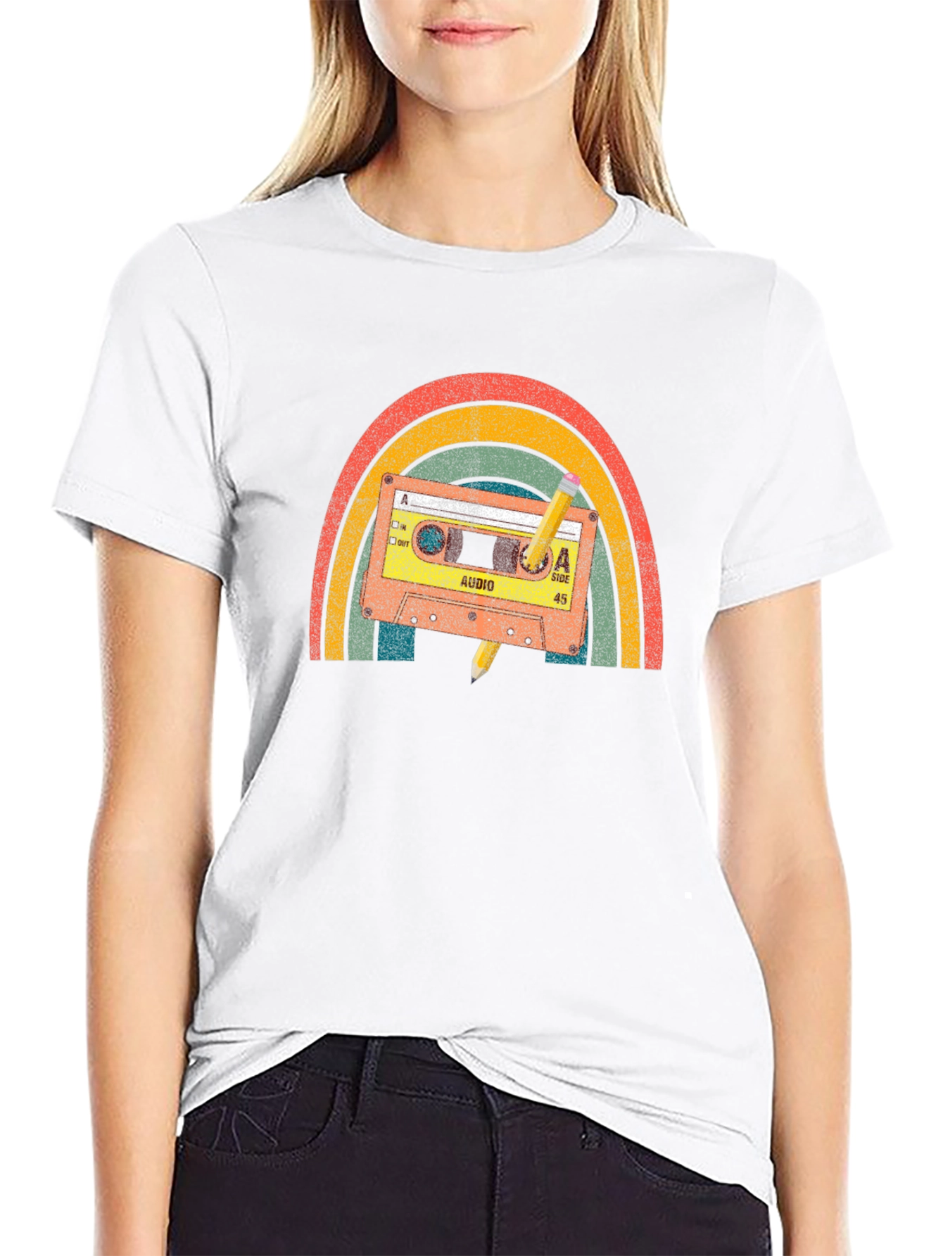 Retro Rainbow Cassette Tape T-Shirt