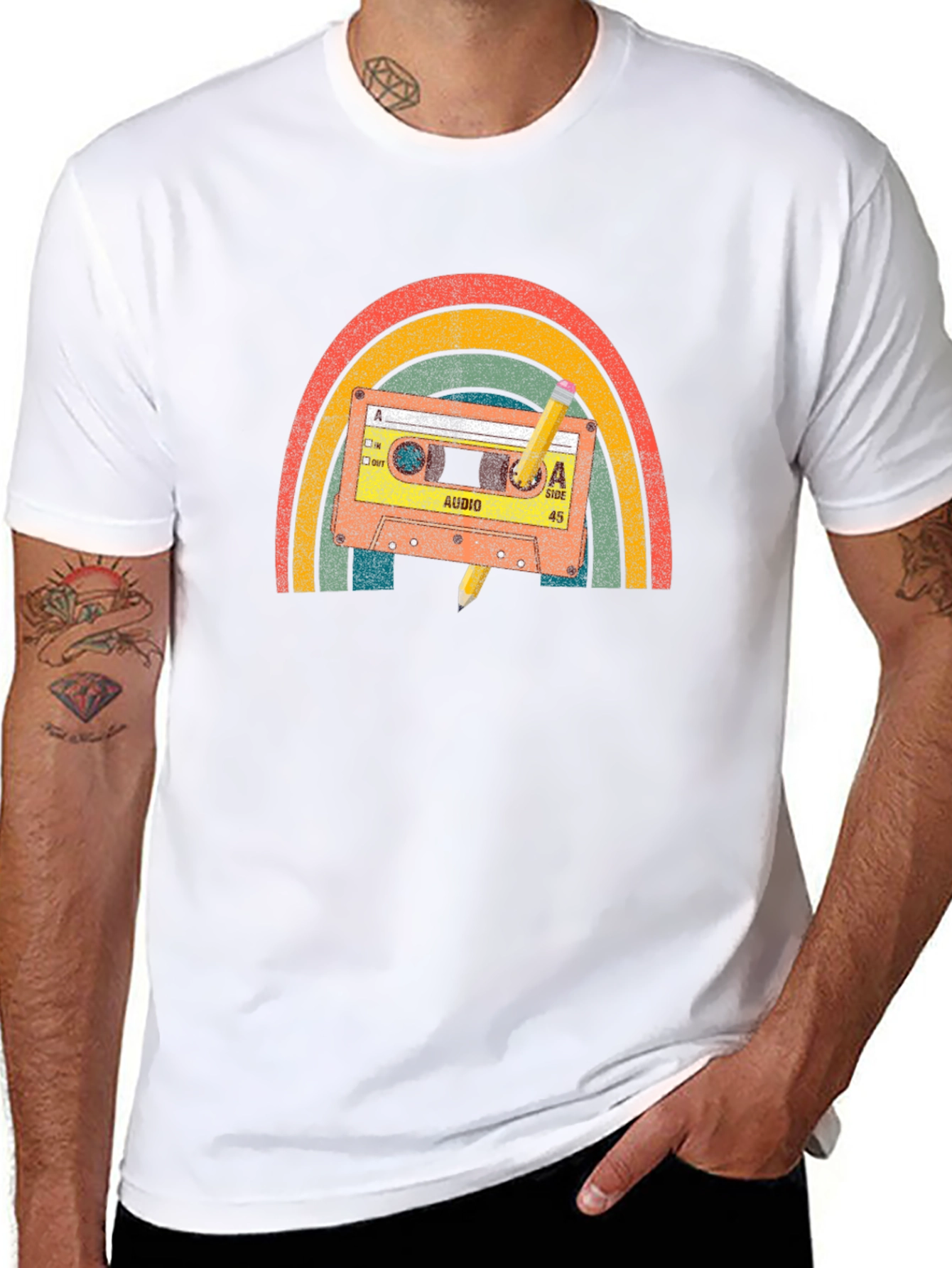 Retro Rainbow Cassette Tape T-Shirt