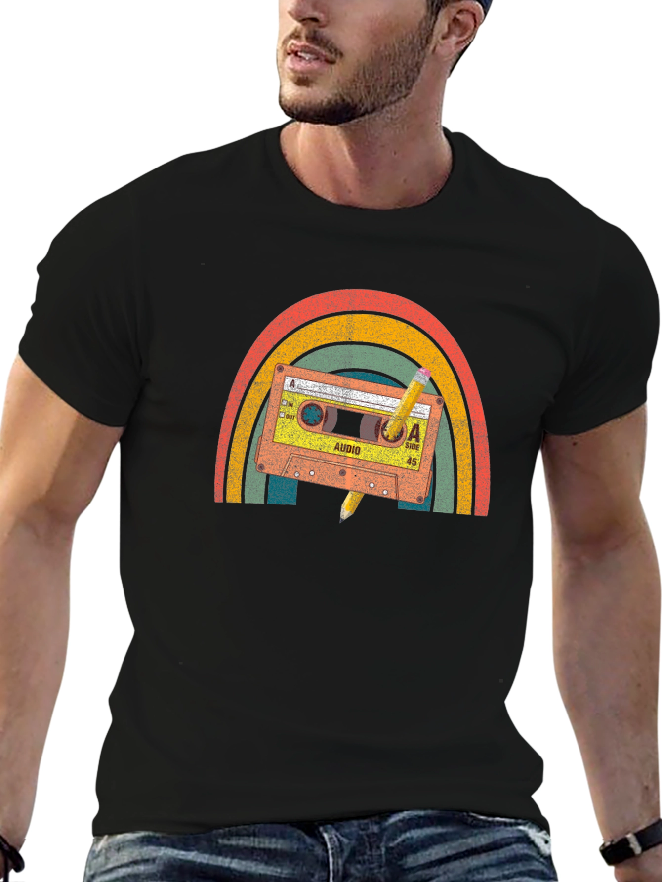 Retro Rainbow Cassette Tape T-Shirt