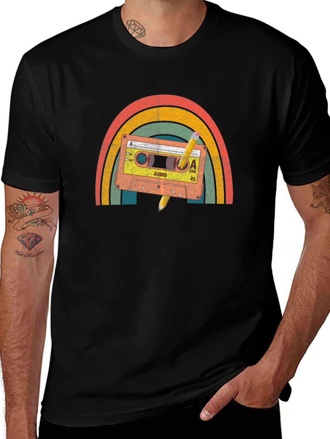 Retro Rainbow Cassette Tape T-Shirt