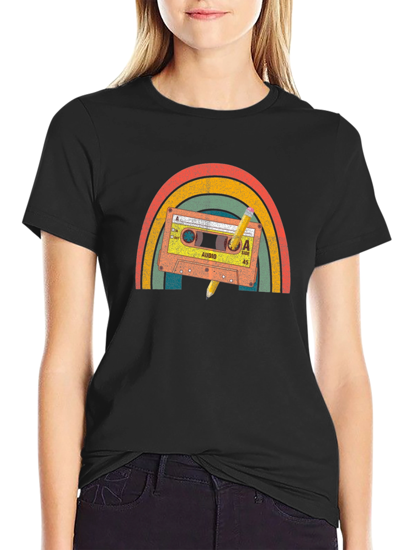 Retro Rainbow Cassette Tape T-Shirt