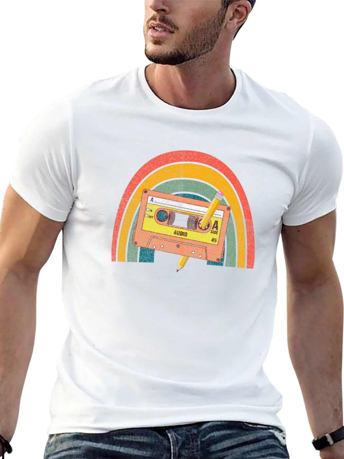 Retro Rainbow Cassette Tape T-Shirt