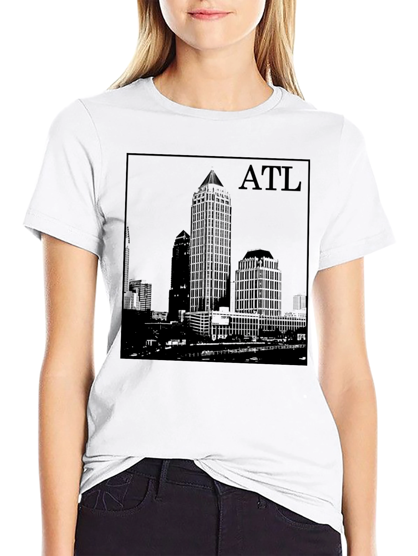 Atlanta Skyline Black Graphic T-Shirt