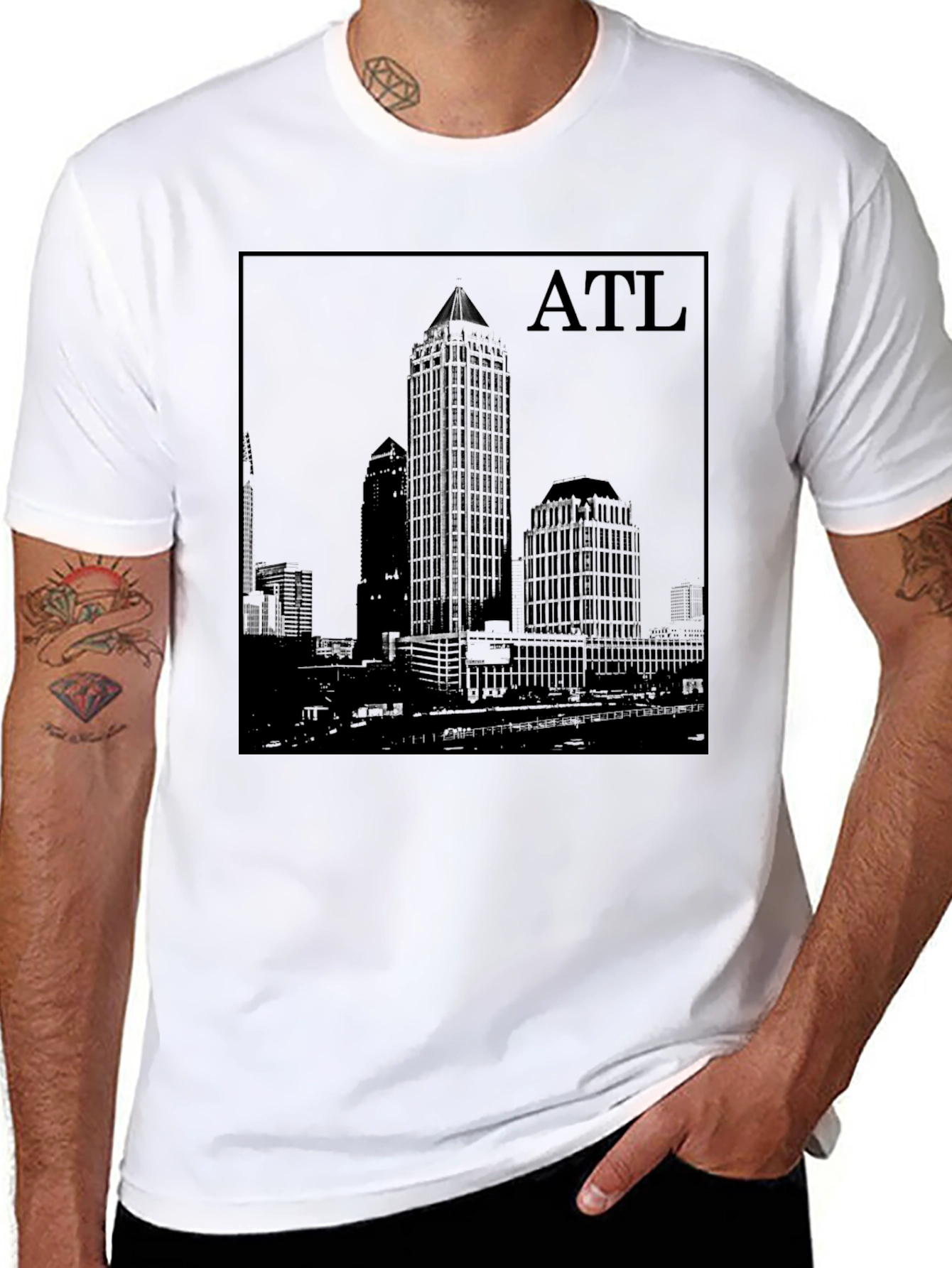 Atlanta Skyline Black Graphic T-Shirt