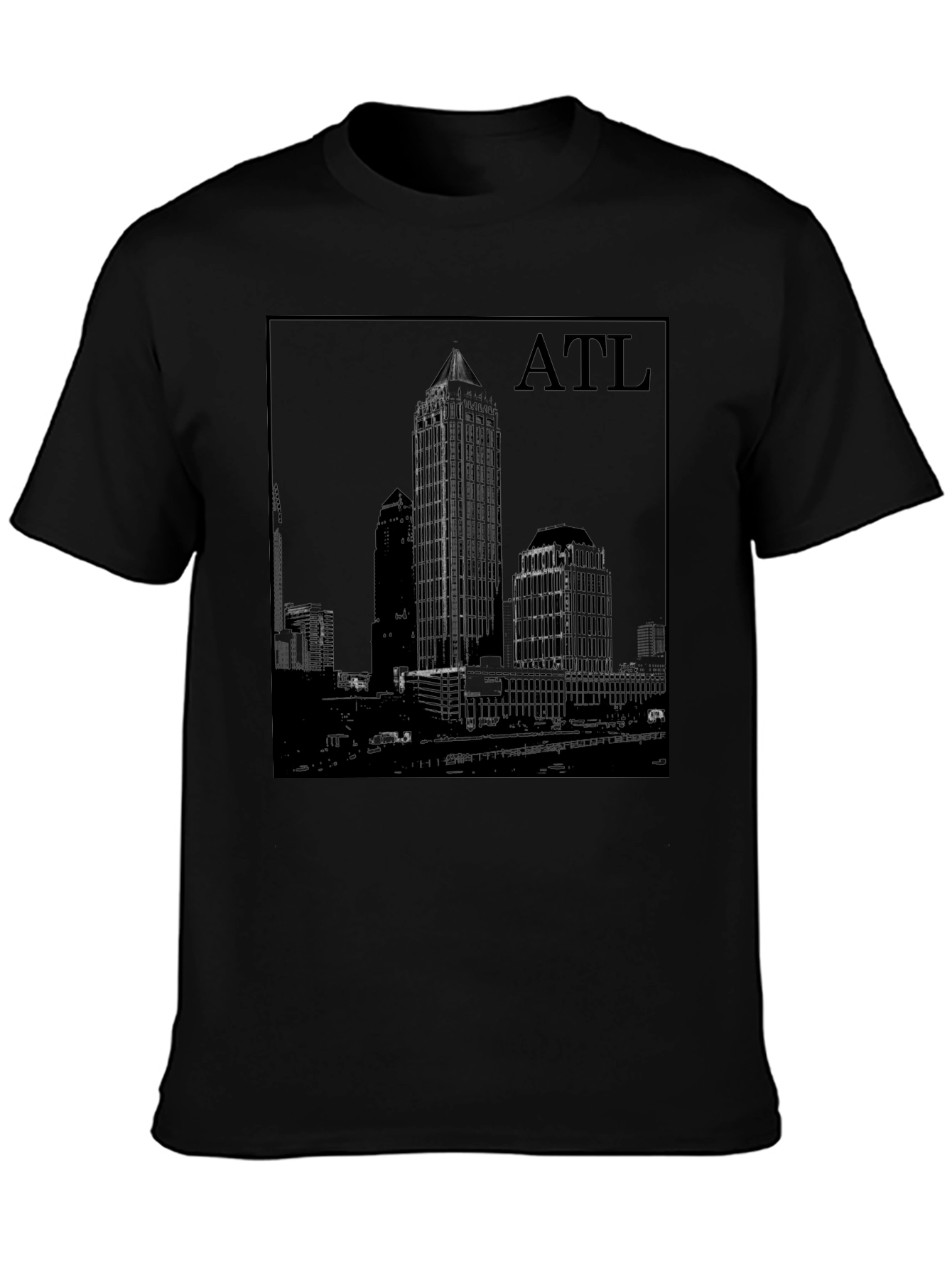 Atlanta Skyline Black Graphic T-Shirt