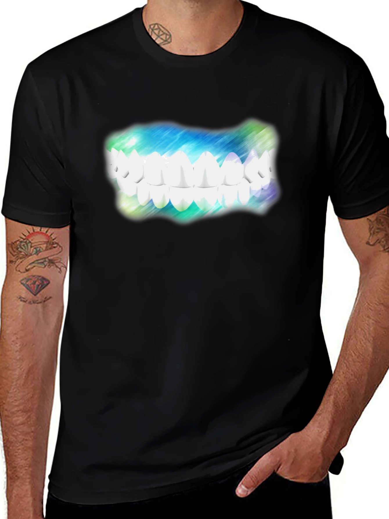 Grinning Teeth Graphic Tee - Funny Dental T-Shirt