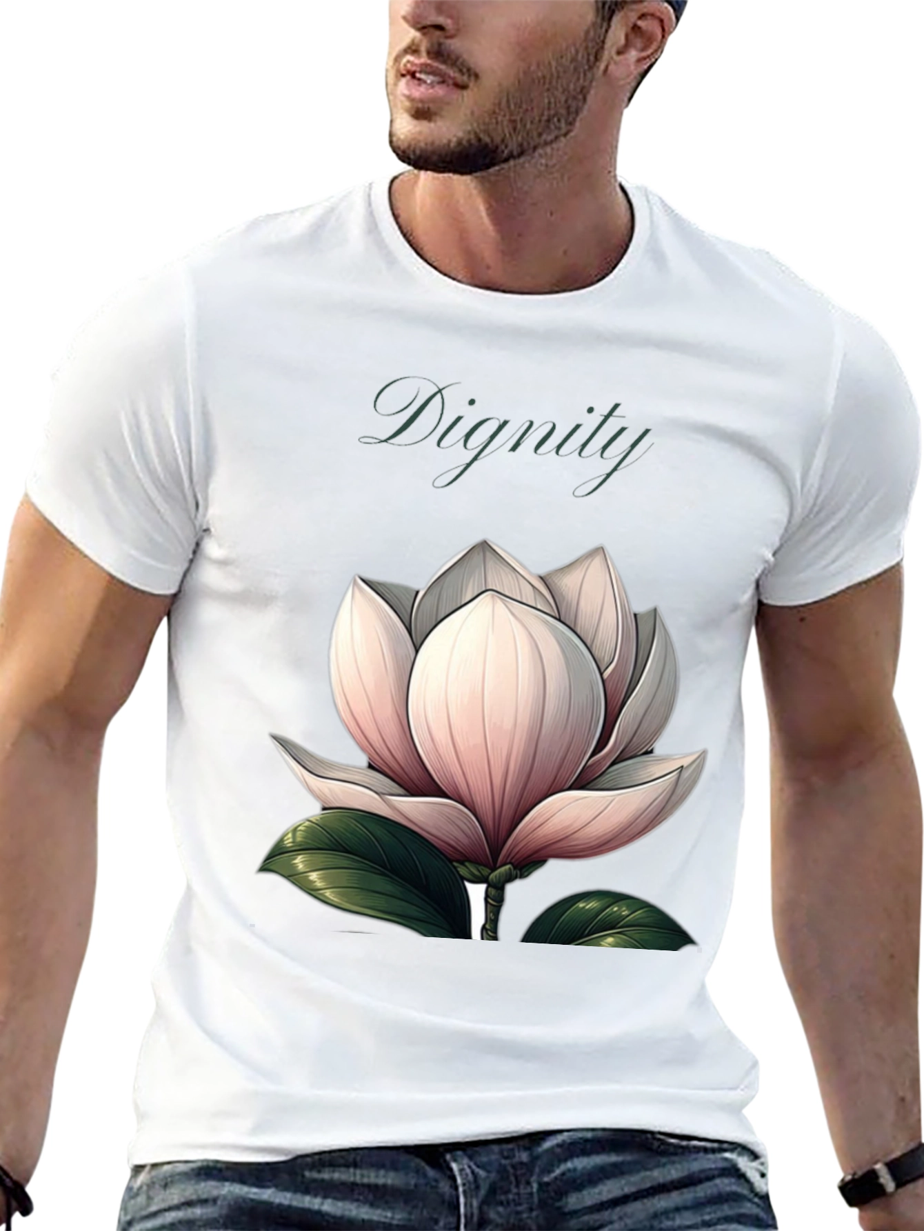Dignity Floral Graphic Black T-Shirt