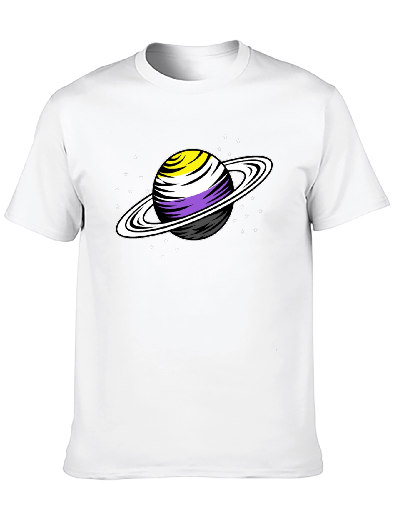 Nonbinary Pride Saturn T-Shirt - Stylish Graphic Tee