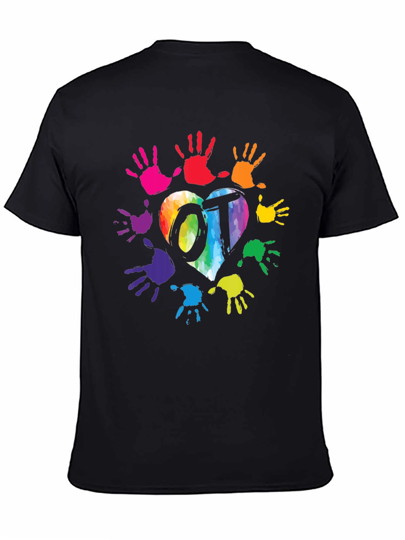 OT Occupational Therapy Rainbow Heart Hands T-Shirt