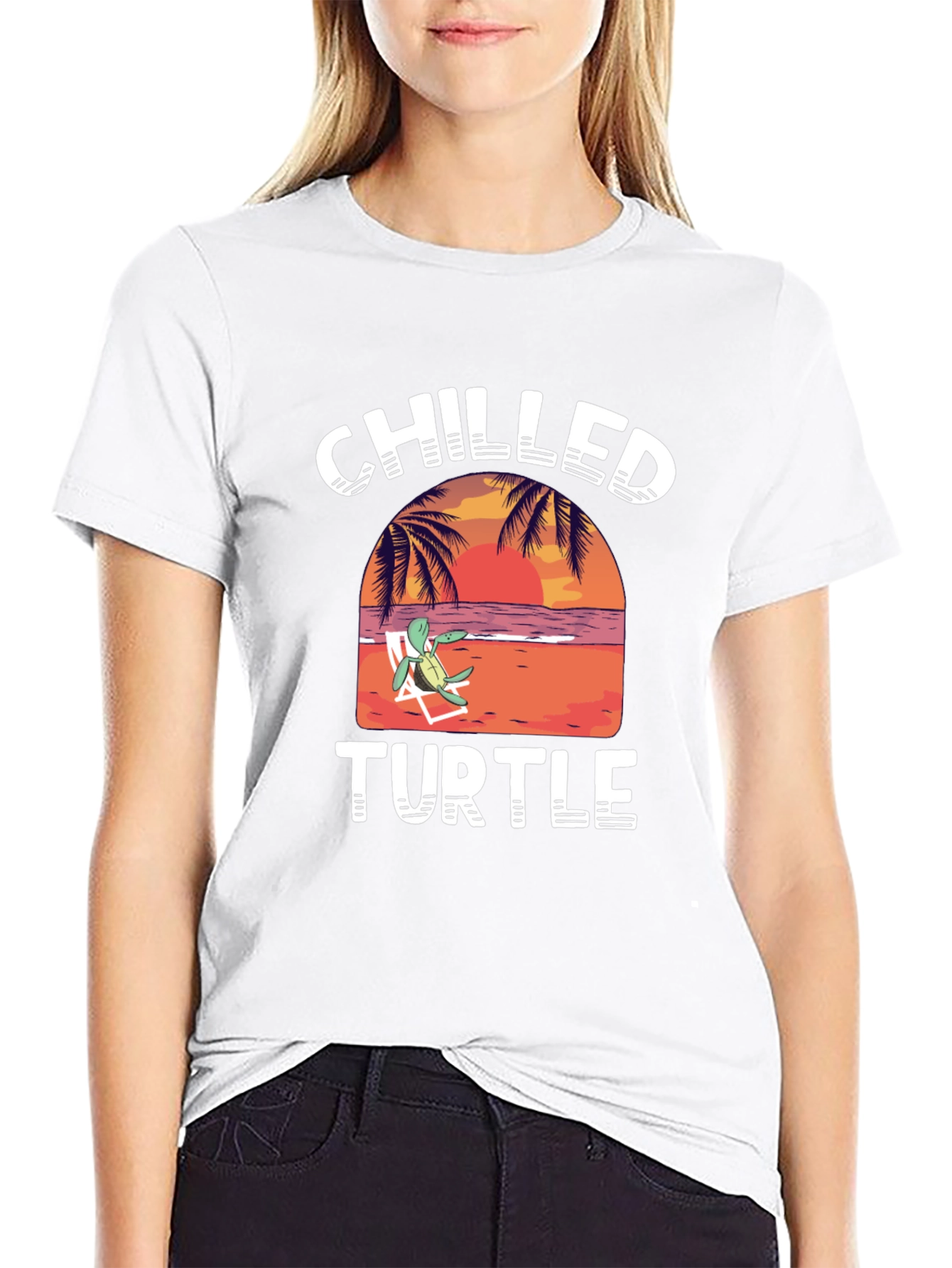 Chilled Turtle Graphic T-Shirt - Black Cotton Tee