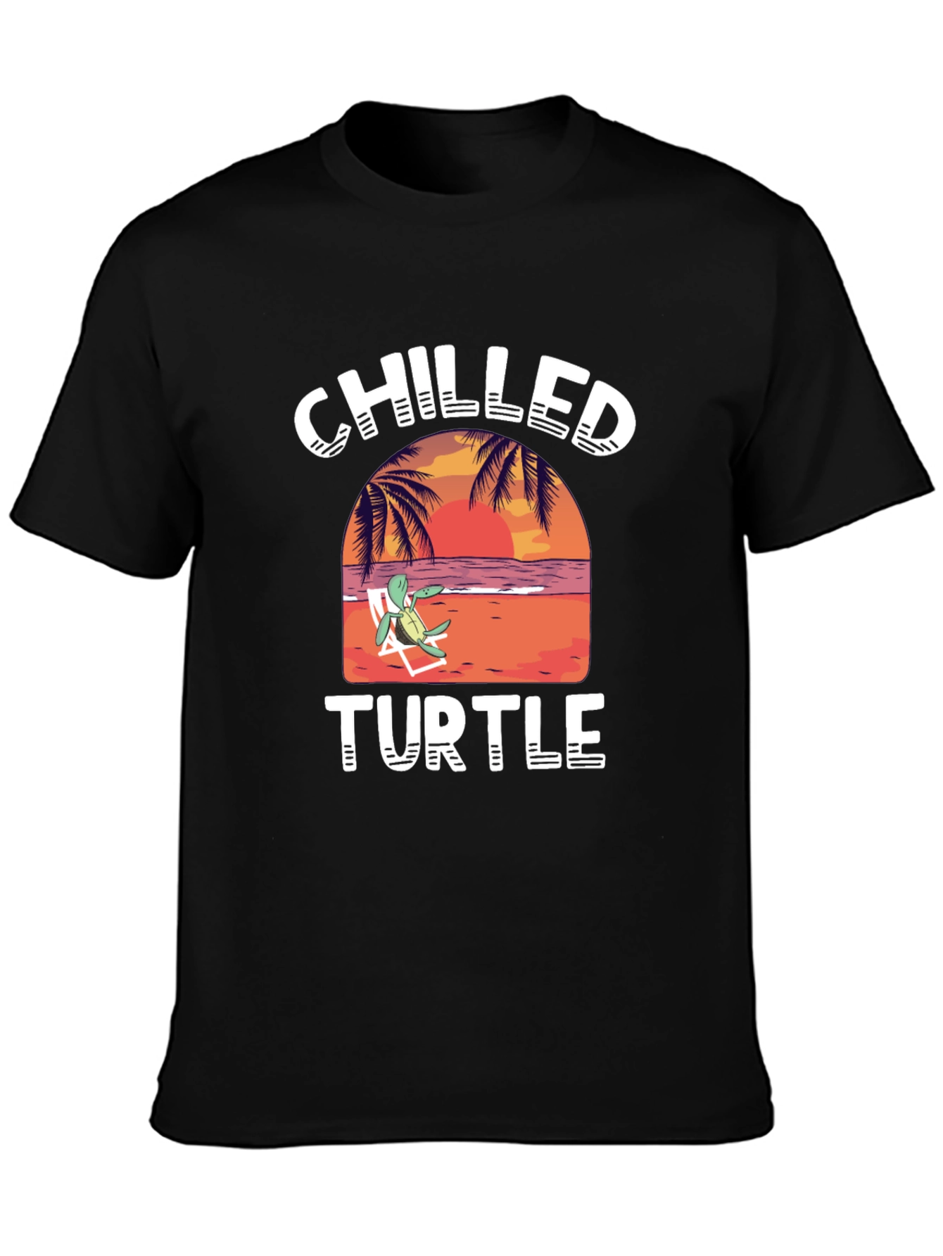 Chilled Turtle Graphic T-Shirt - Black Cotton Tee