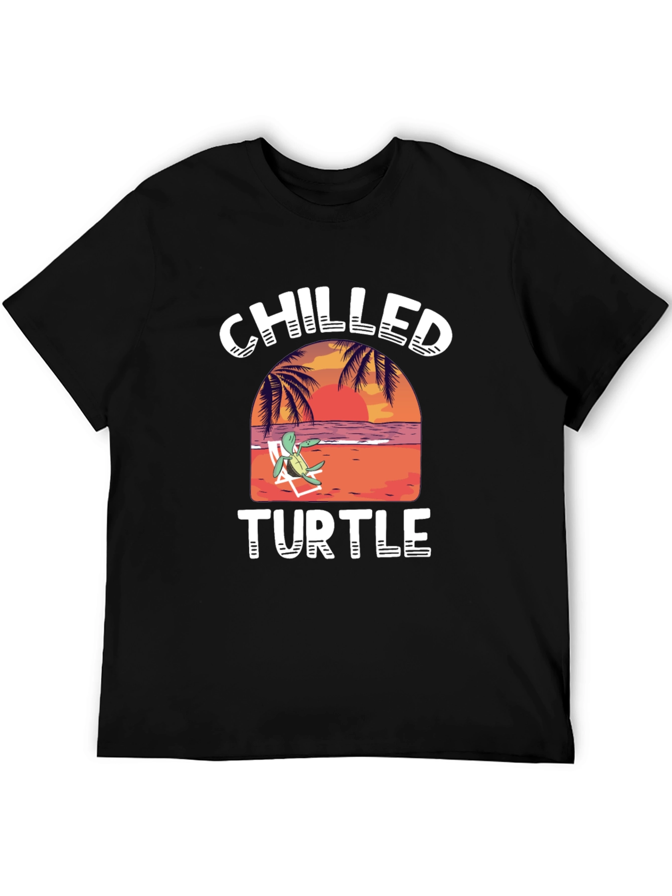 Chilled Turtle Graphic T-Shirt - Black Cotton Tee