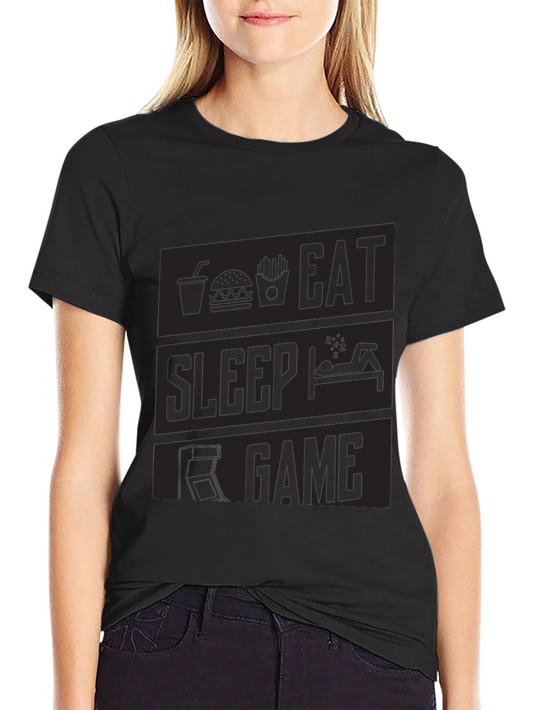 Eat Sleep Game Black Graphic Tee