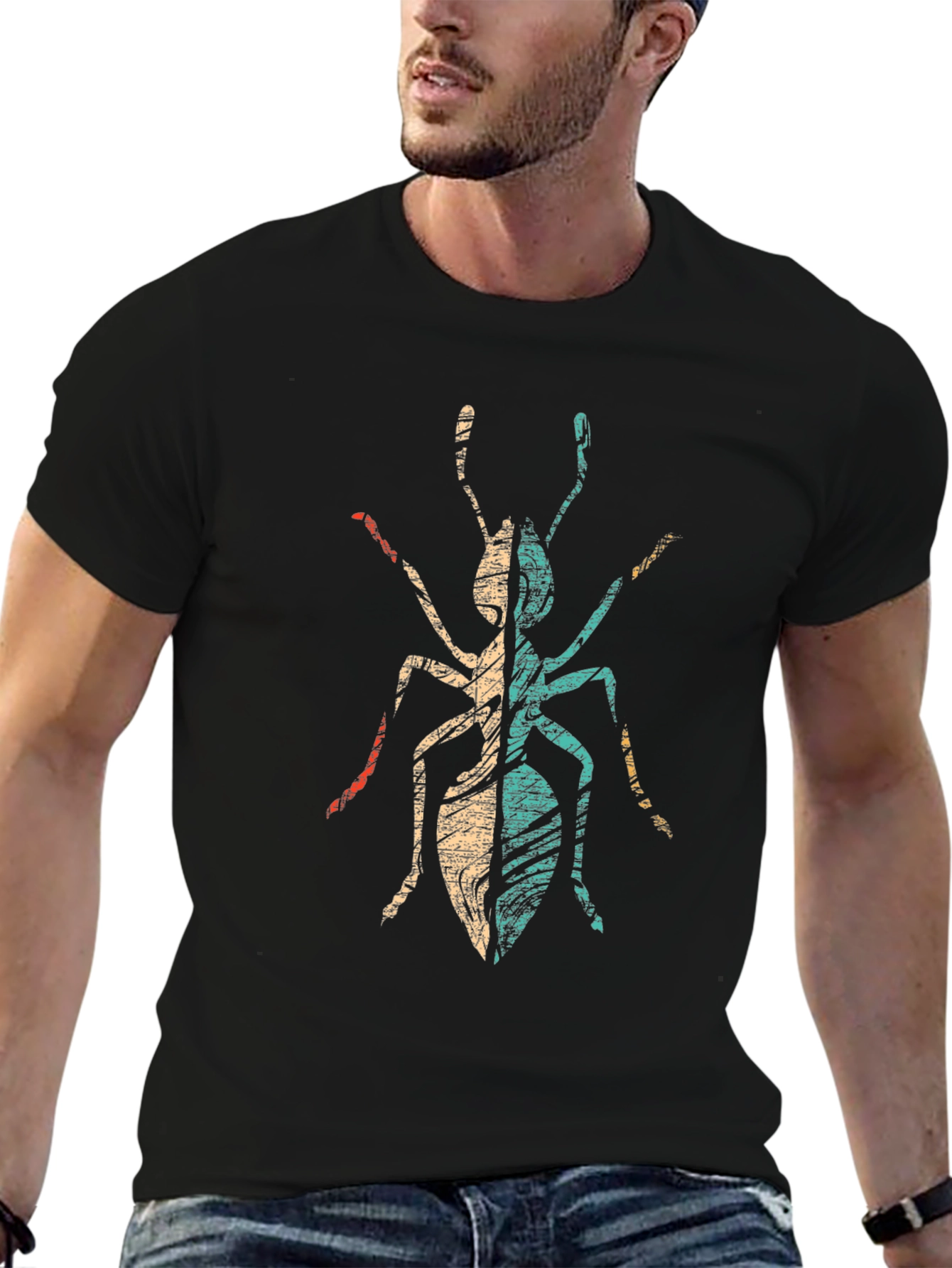 Retro Ant Graphic Tee - Black