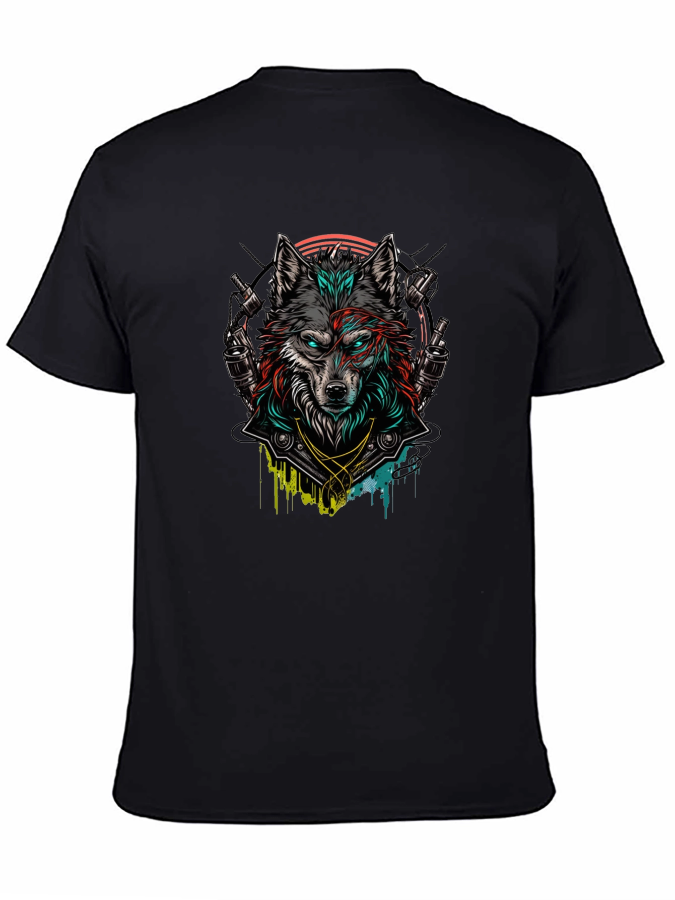 Wolf Graphic Print Mens T-Shirt