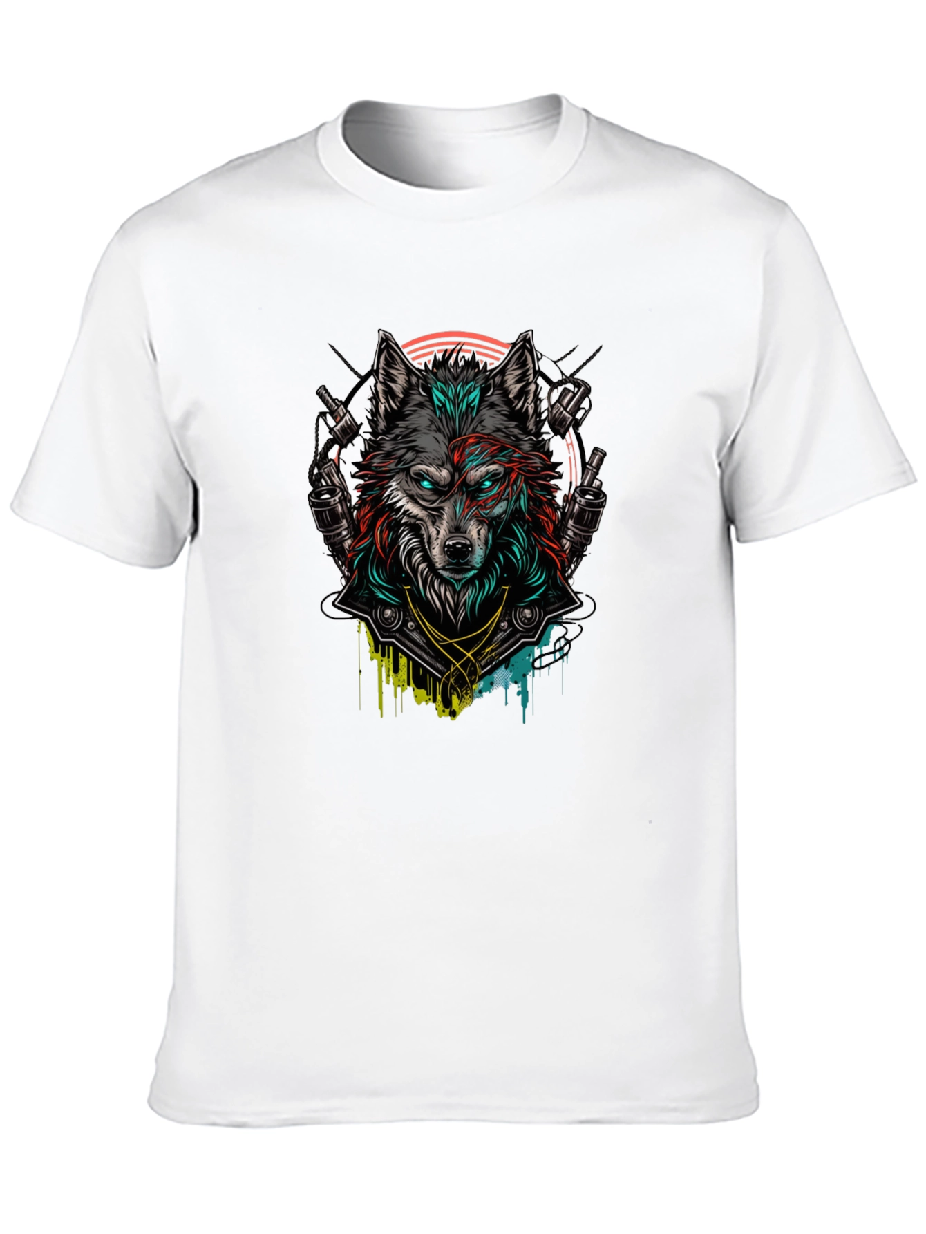 Wolf Graphic Print Mens T-Shirt