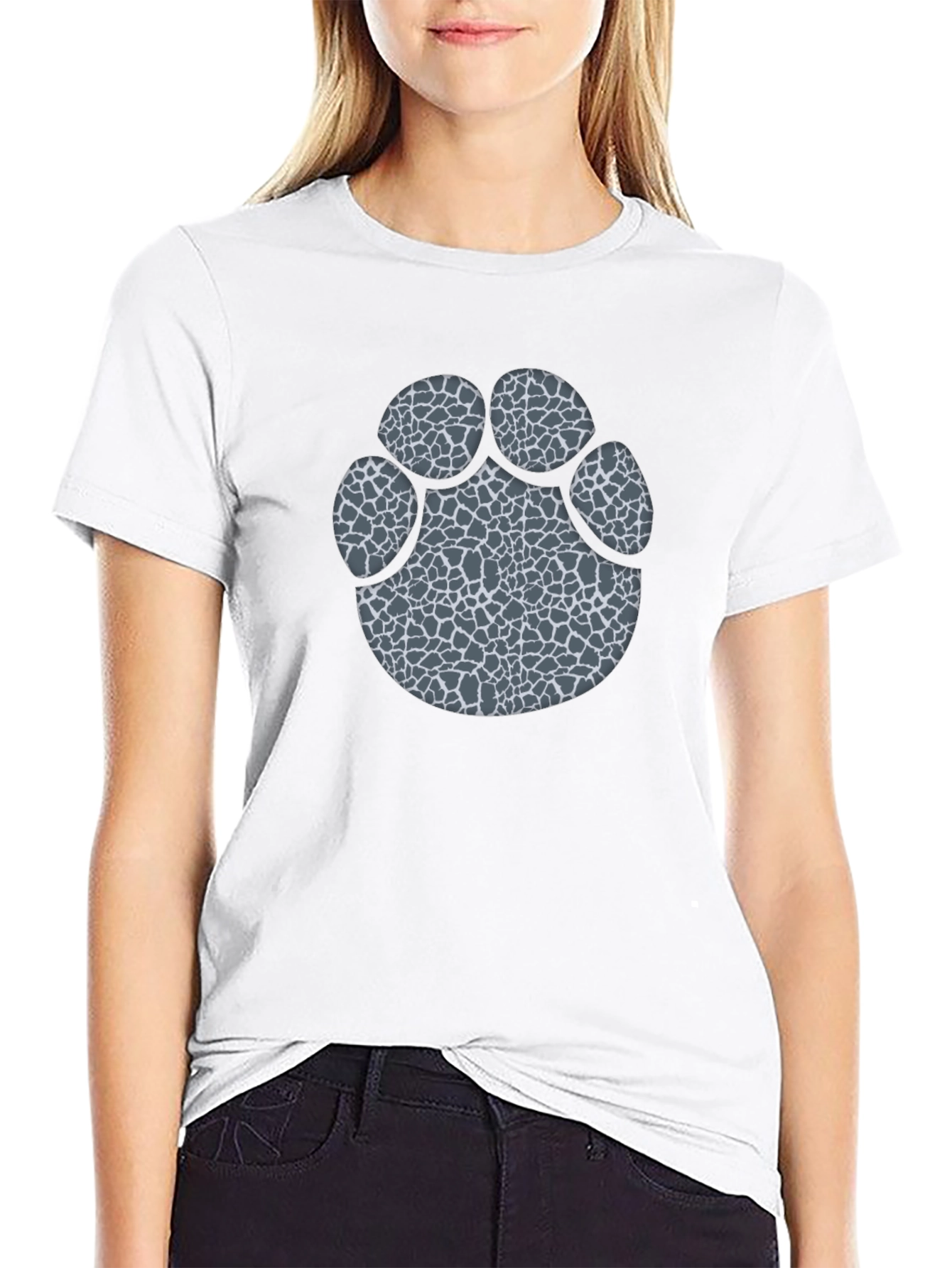 Cool Giraffe Print Paw T-Shirt