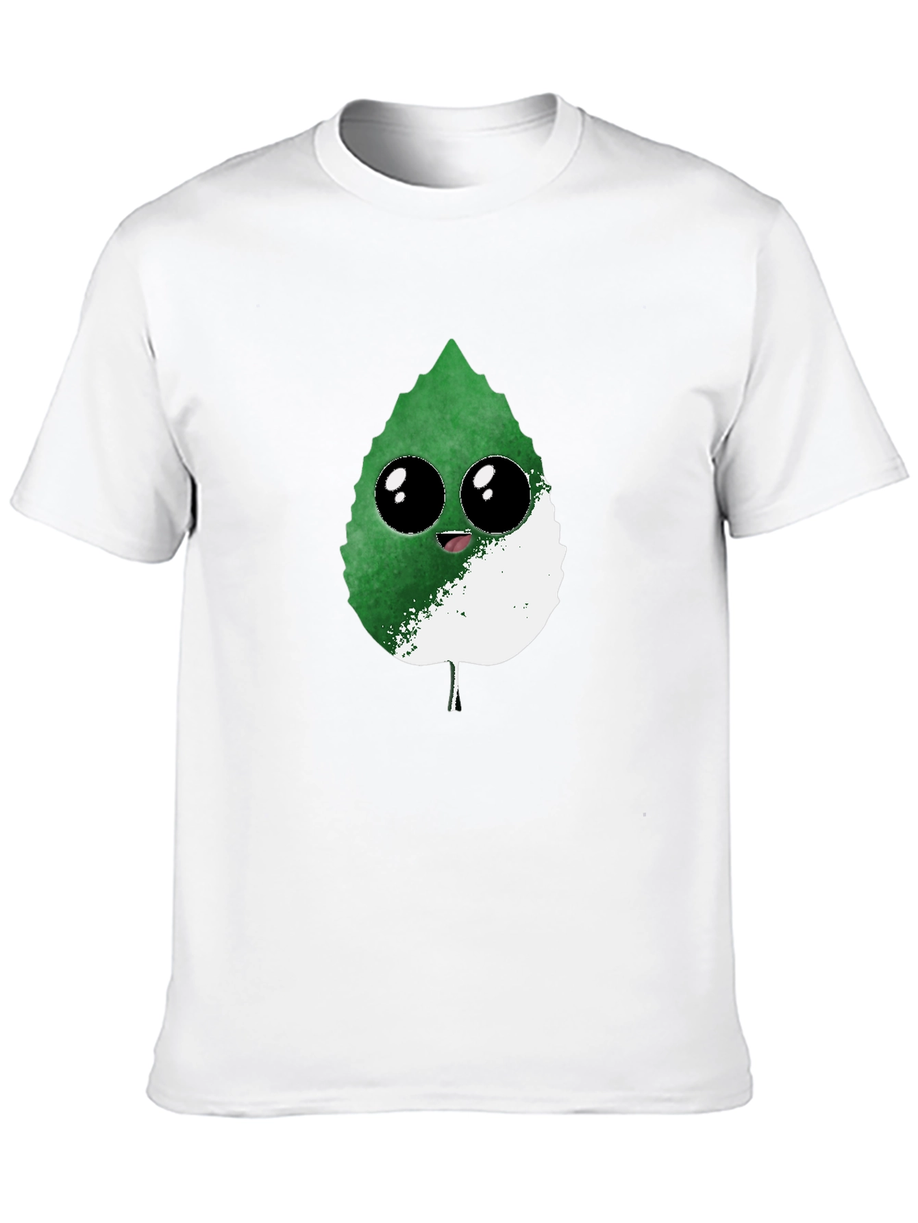 Cute Leaf Graphic Tee - Black T-Shirt