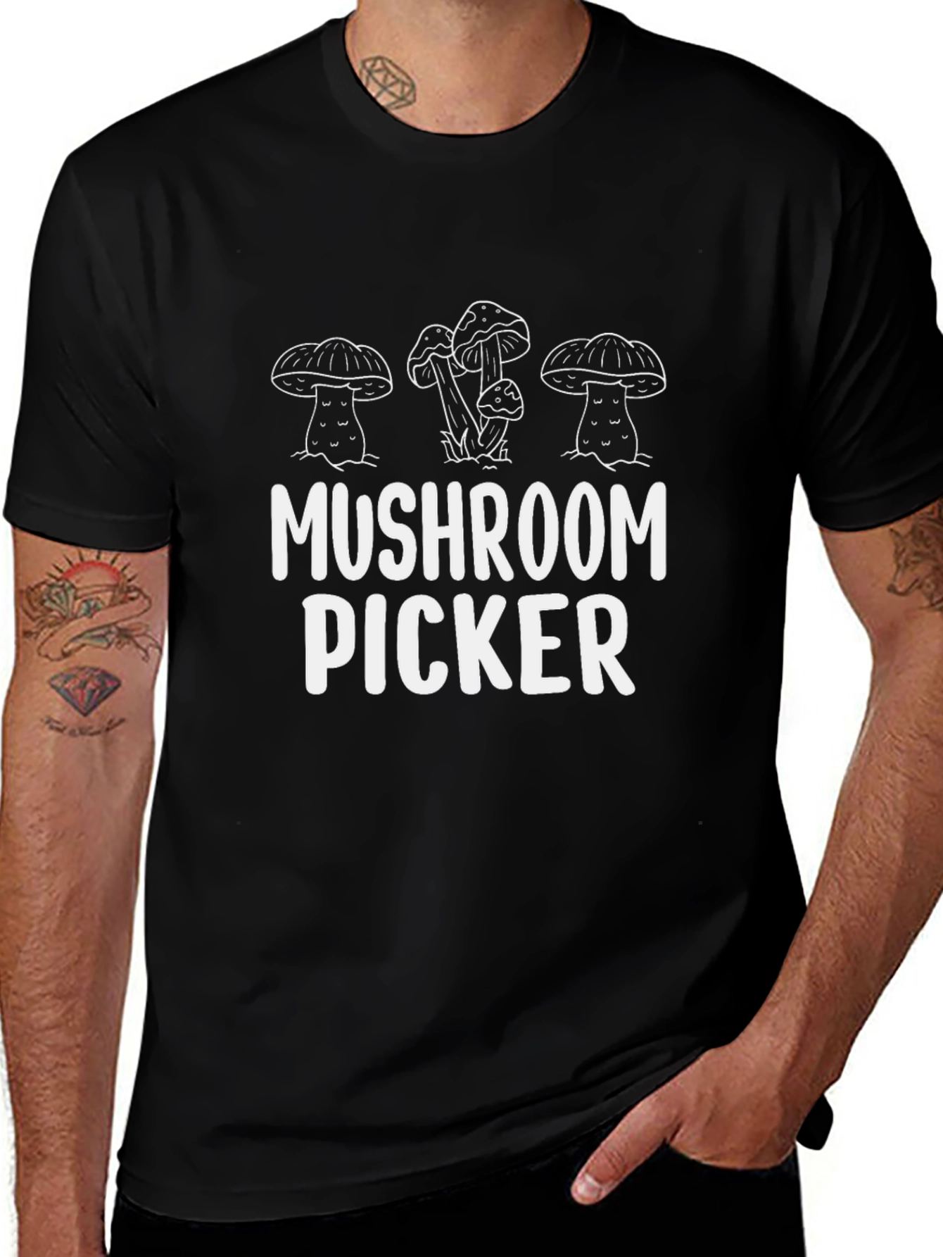 Mushroom Picker Black T-Shirt