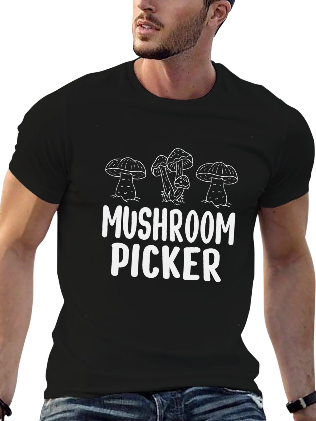 Mushroom Picker Black T-Shirt