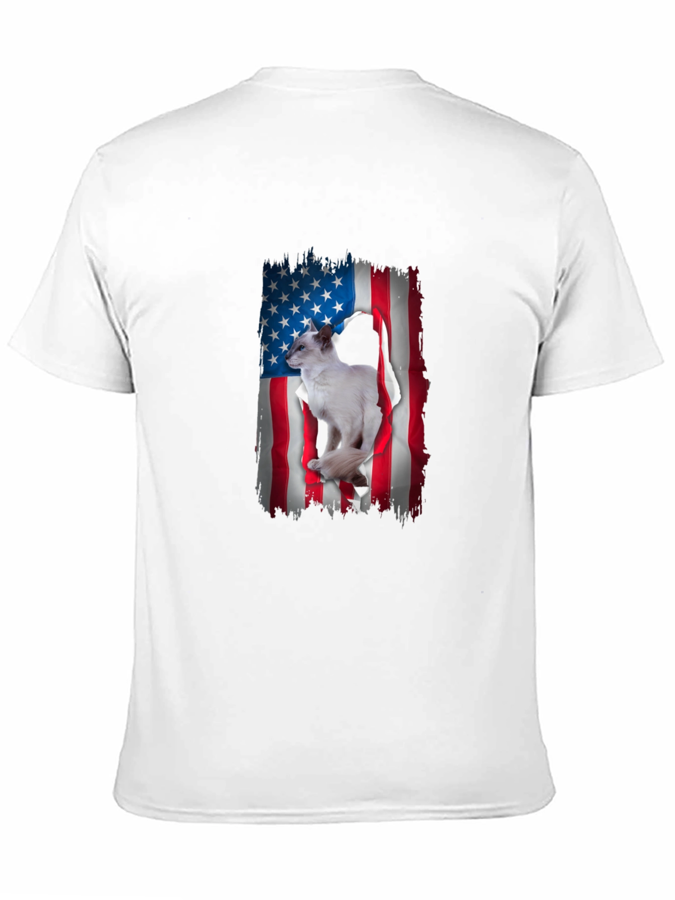 Patriotic Cat American Flag T-Shirt