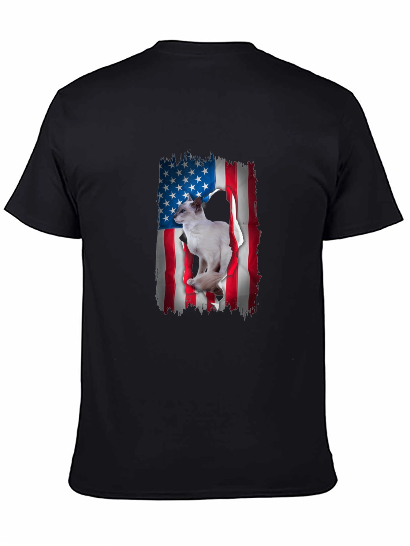 Patriotic Cat American Flag T-Shirt